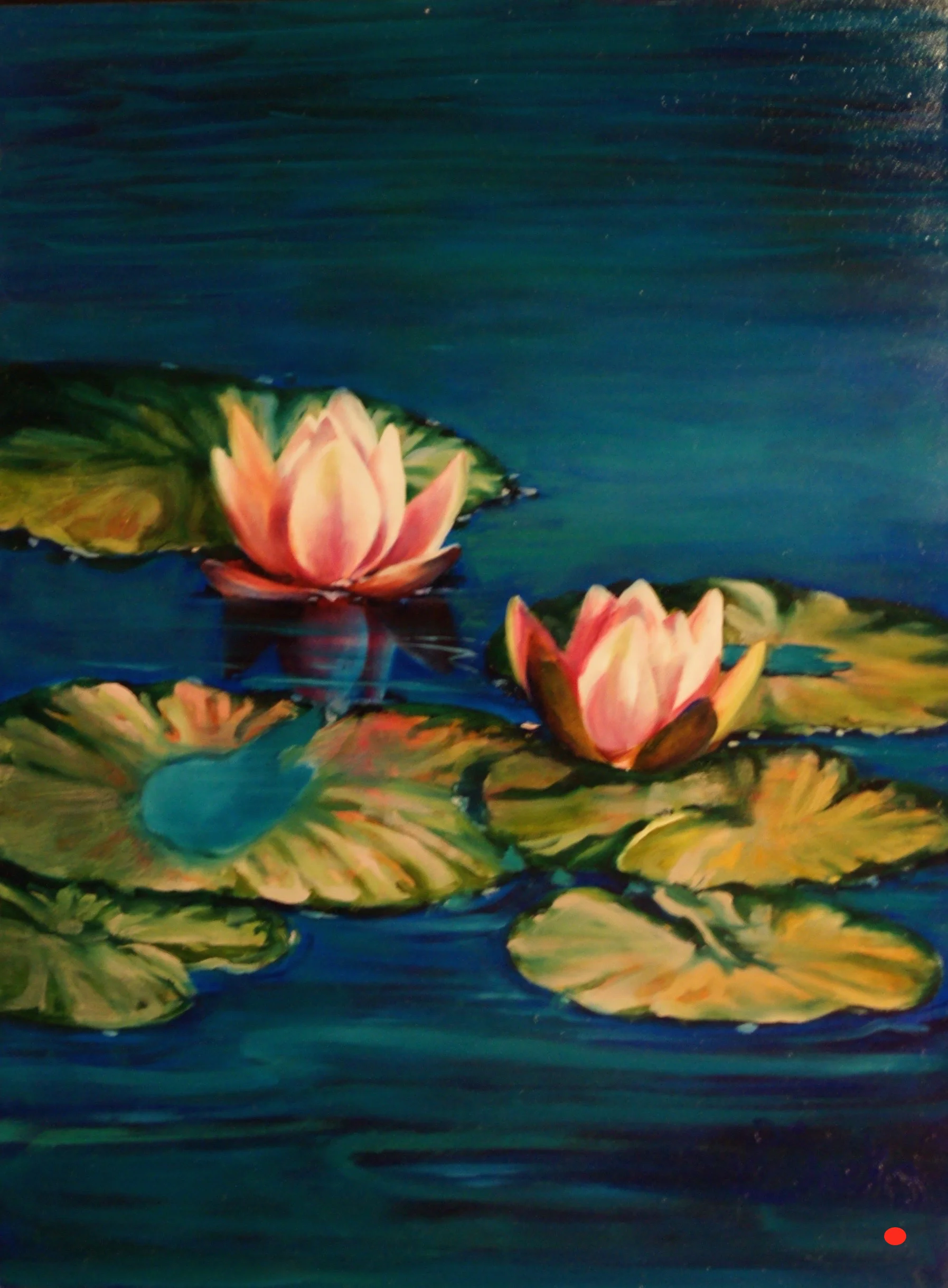 Water Lily Pad Peace, Oil, 30Hx20W, SOLD