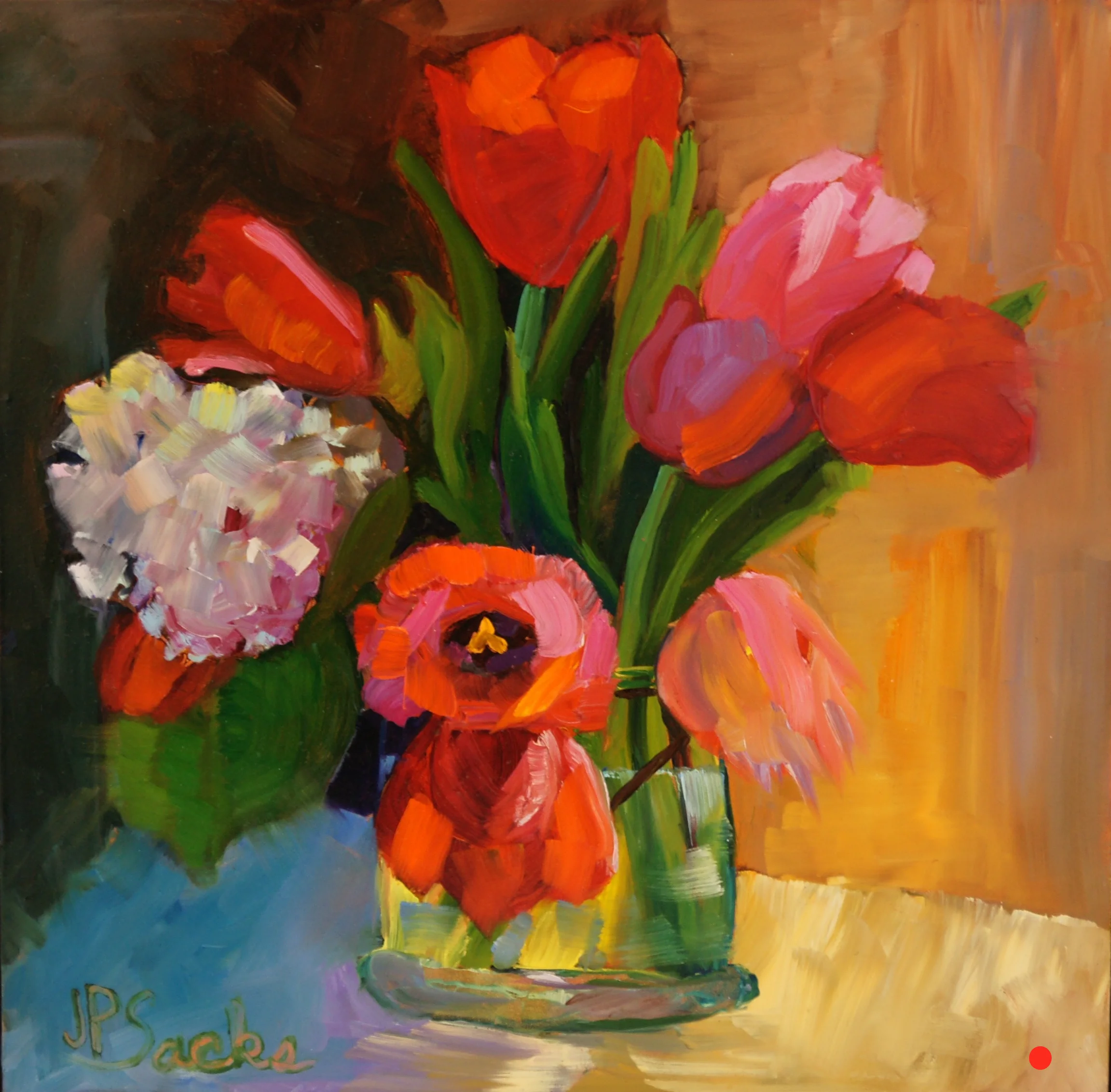 Tulip Spring, Oil, 12Hx12W, SOLD