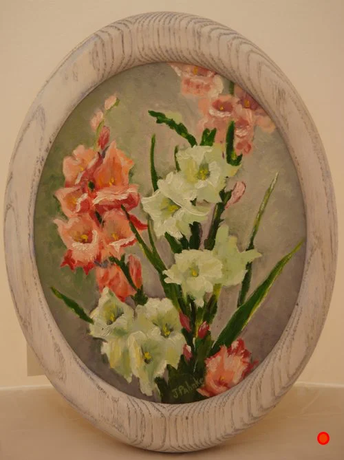 Glads, Oil, 9.5Hx7.5W, SOLD