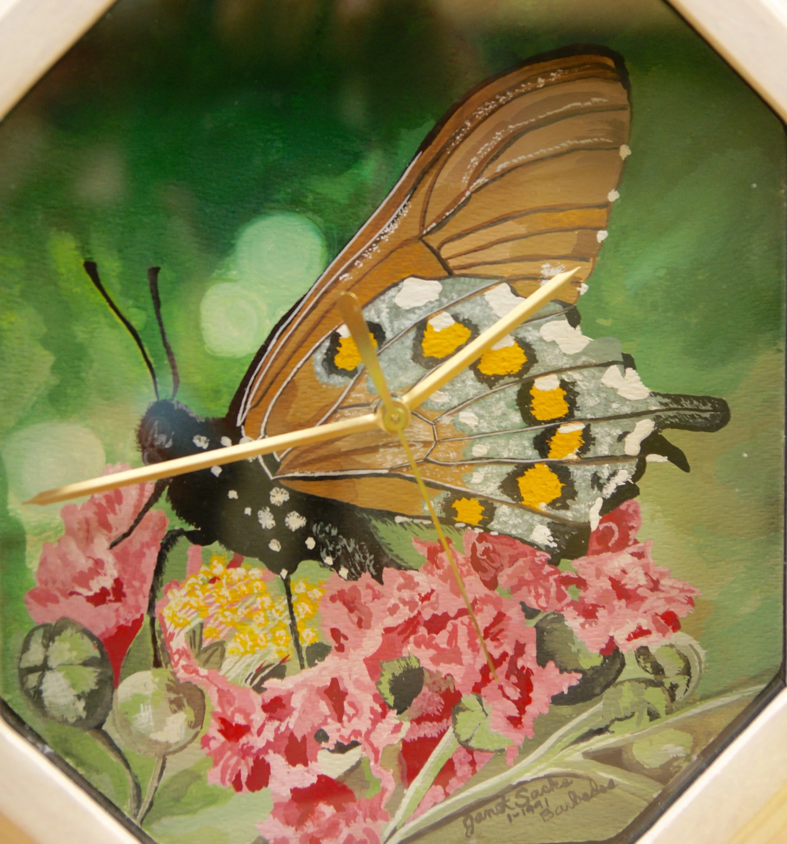 Barbados Flying, Gauche, 8.5Hx7.5W, $155, Framed