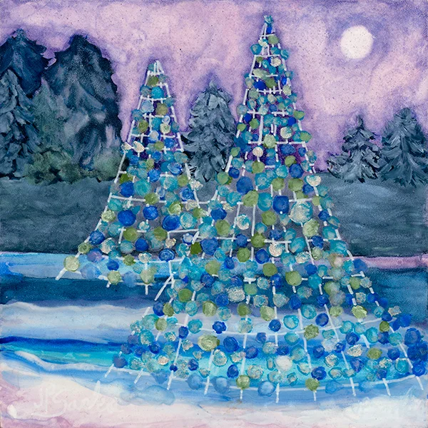 Christmas at Longwood Gardens, Watercolor, 8Hx8W, $185