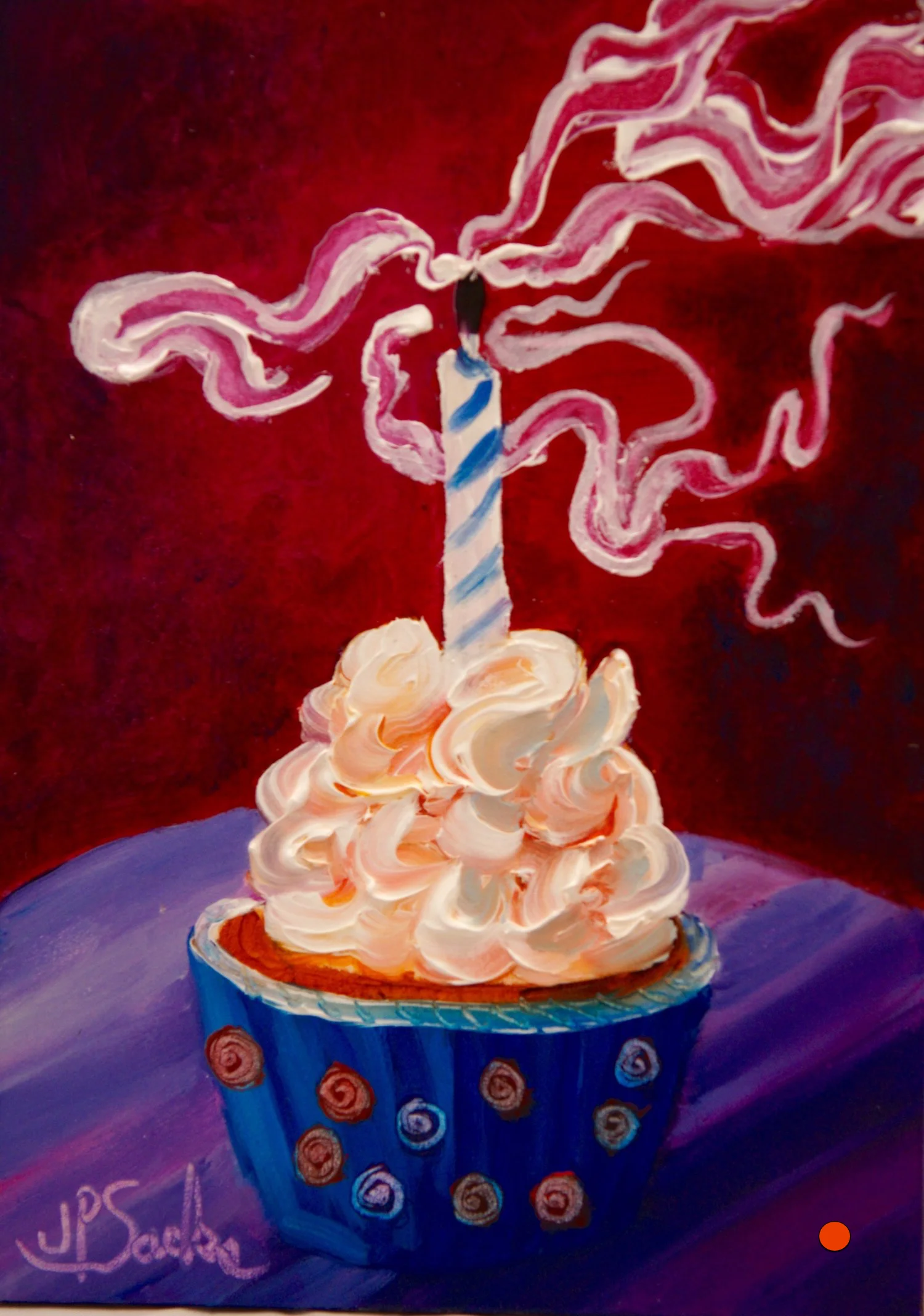 Flame Out, Oil, 7Hx5W, SOLD