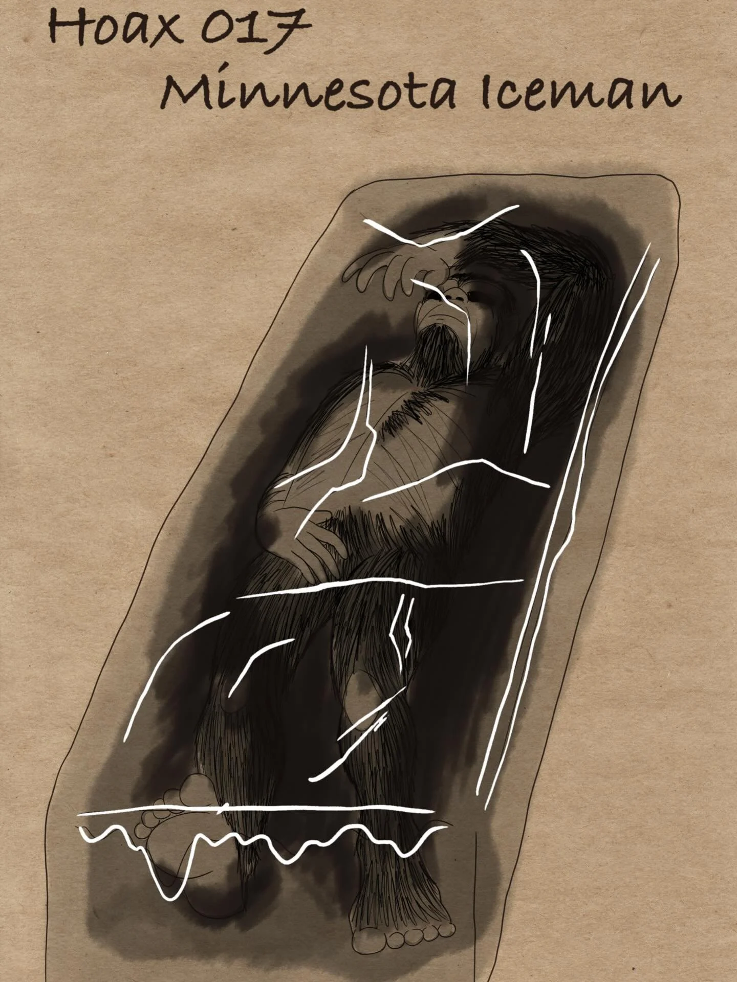 Happy Monster Monday!! Check out the Minnesota Iceman from our latest hoax episode. 

Original art by Jesstin Jacobs 
Check out more art at www.littlegiantmonsters.com

#originalart #digitalart #cryptid #cryptozoology #fuckice