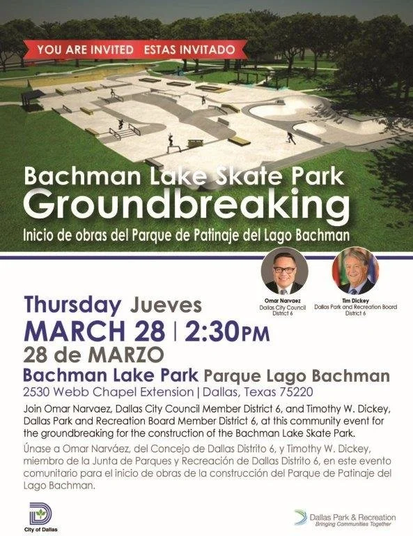 Bachman Lake Skatepark Ground Breaking Ceremony - March 28, 2024 ...