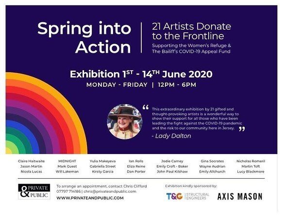 I&rsquo;m currently participating in Spring Into Action a fundraising exhibition @private_and_public where works from 21 artists with a connection to Jersey are for sale with proceeds being donated to The Bailiffs #covid19 appeal fund to support Heal