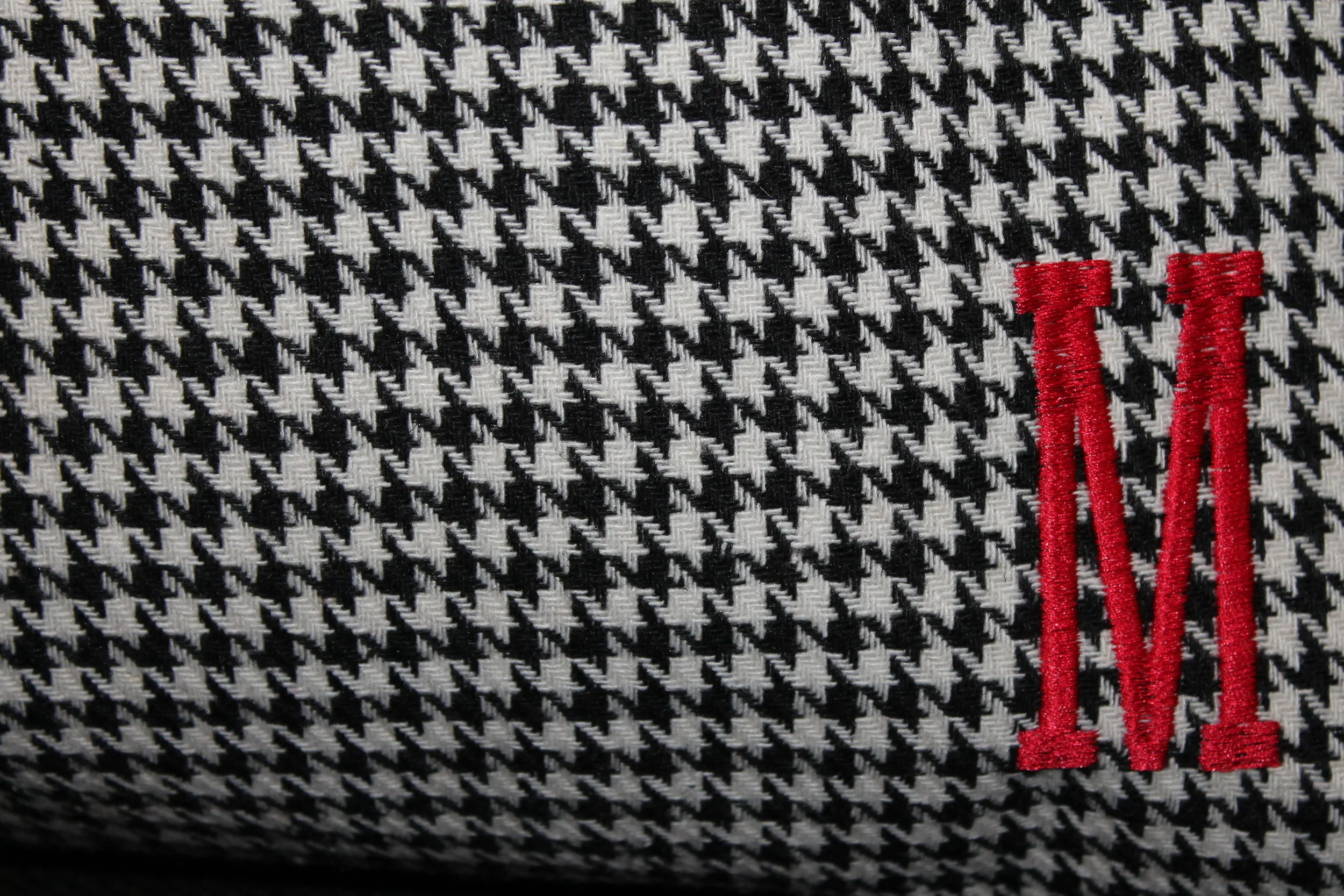 Grey Houndstooth Bag with Monogrammed M