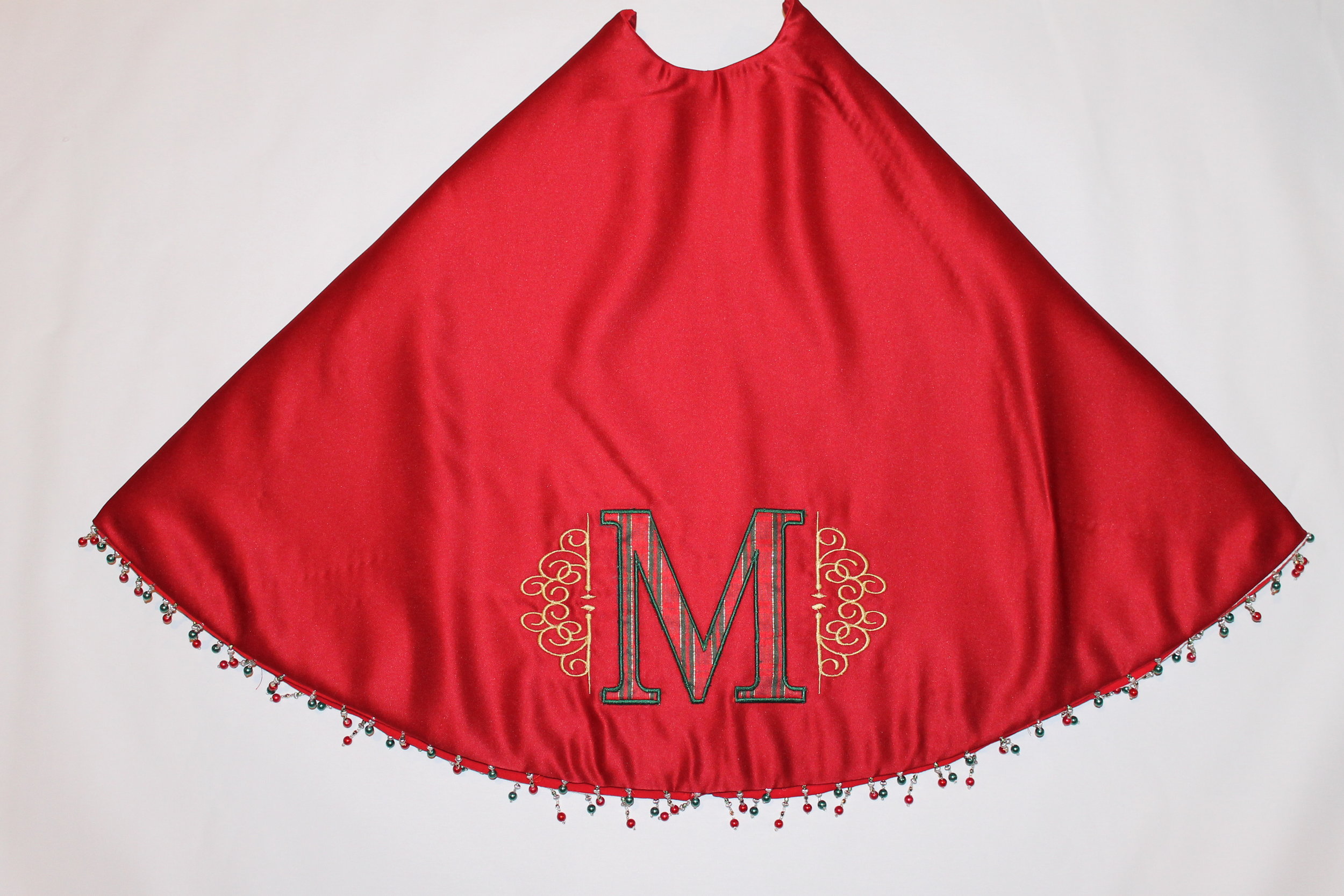 Red "M" Christmas Tree Skirt