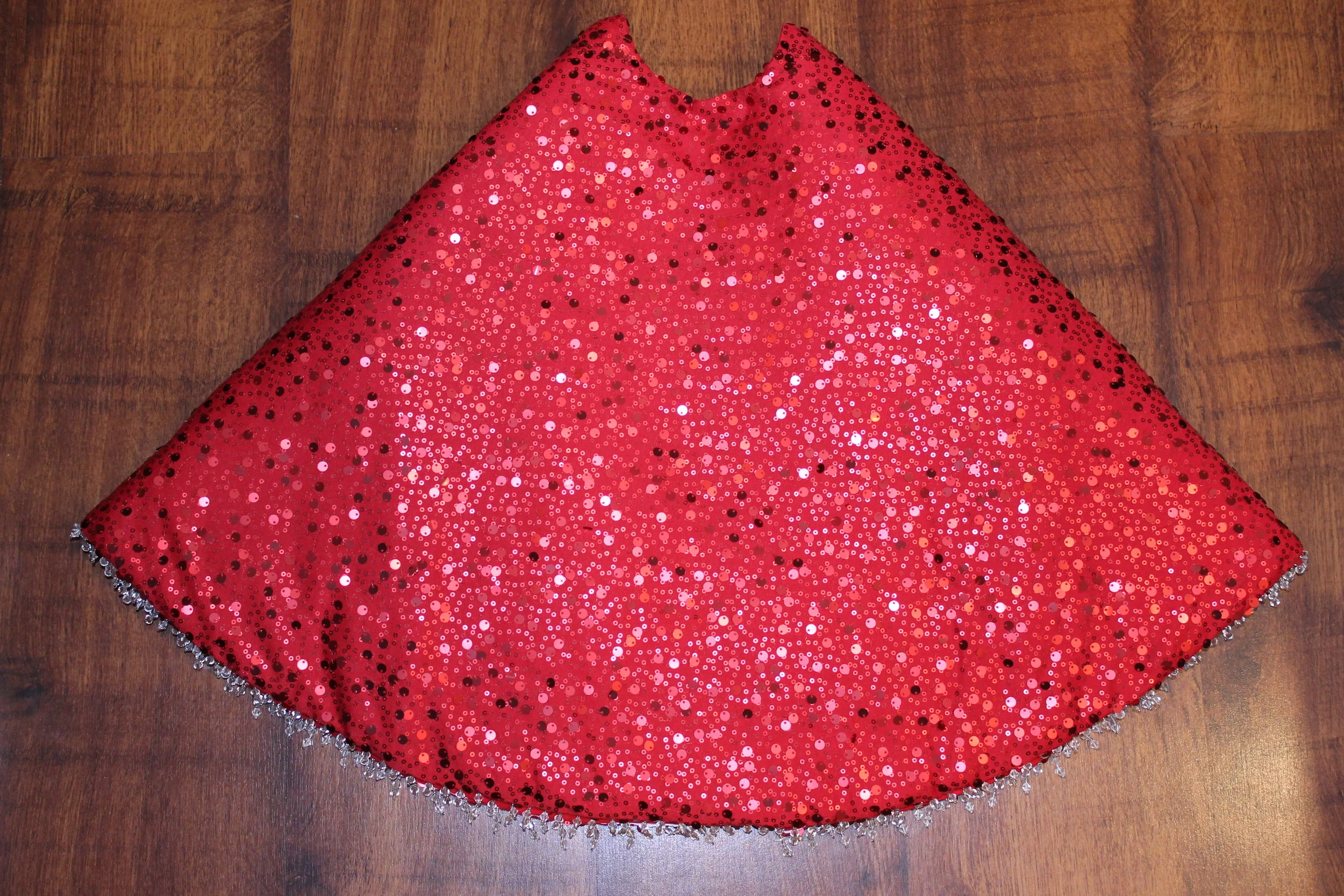 Red Sequin Christmas Tree Skirt