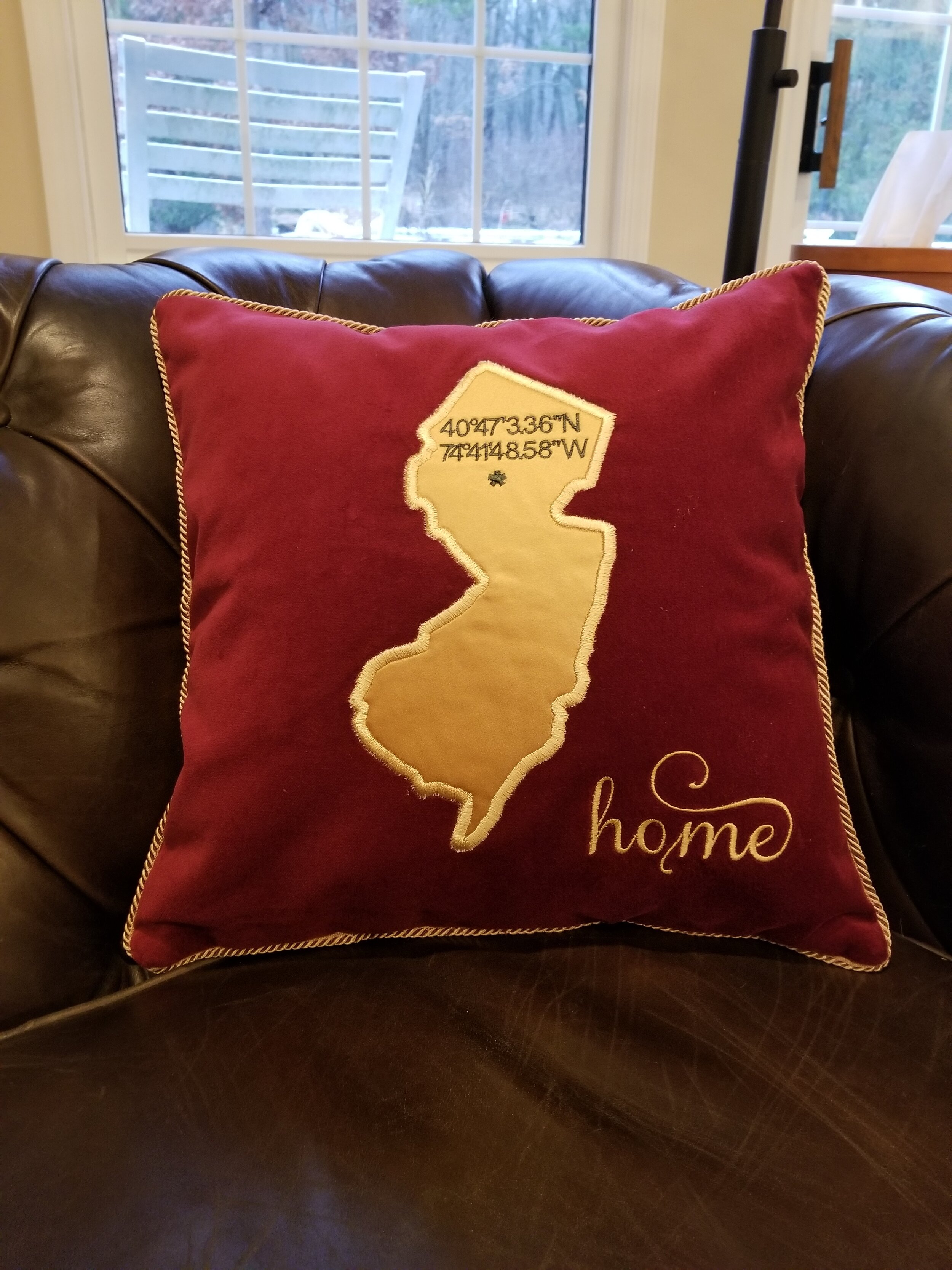 NJ State "Home" Pillow