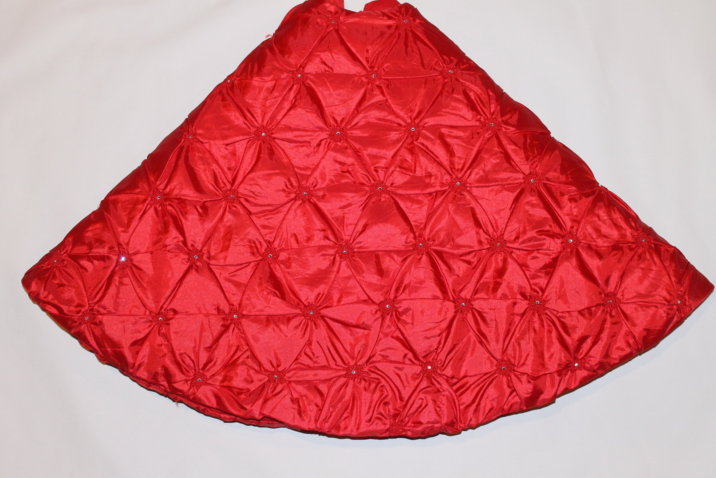 Red Gemmed Christmas Tree Skirt