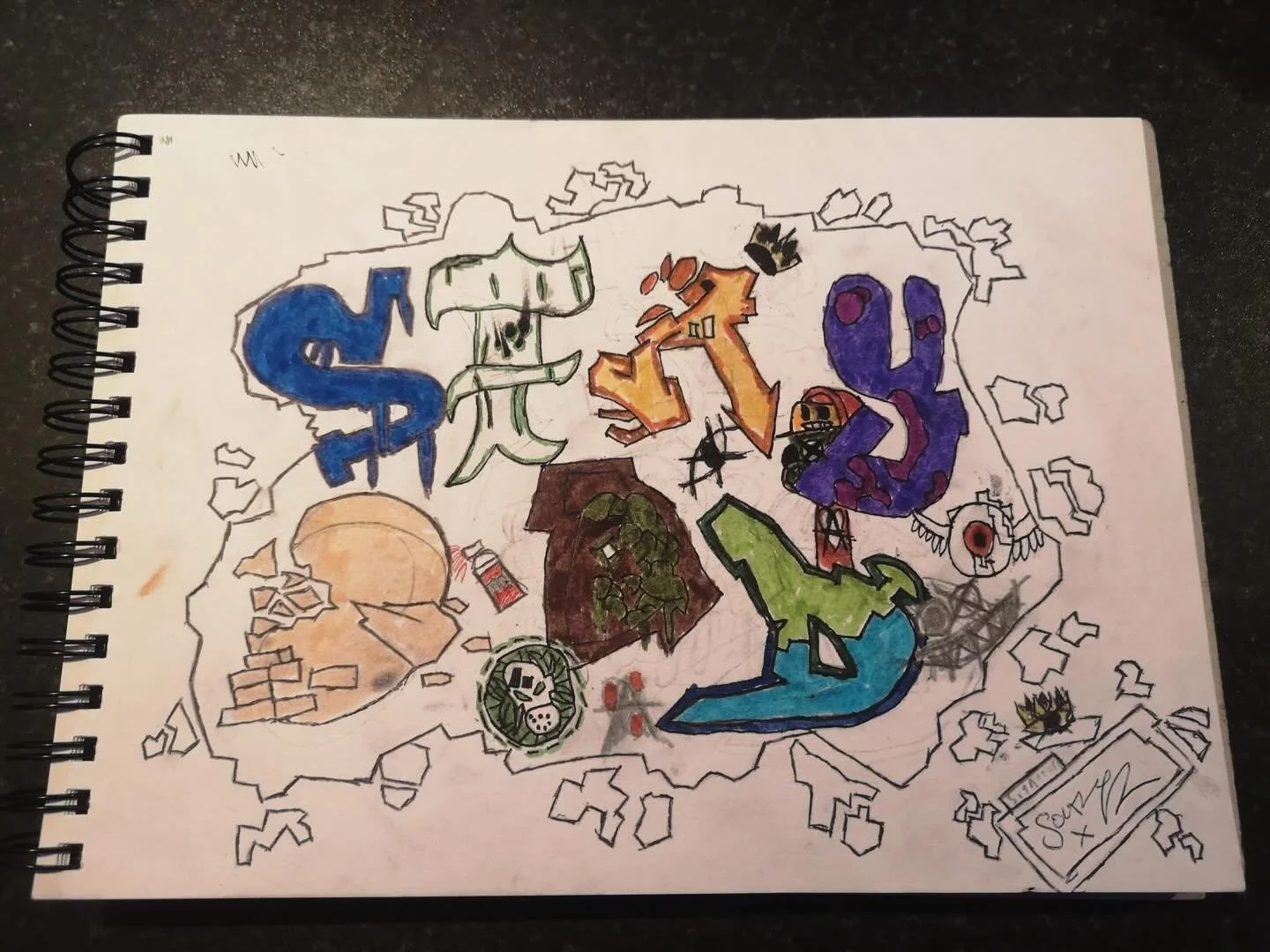 Mega shouts to Oran (11) who produced this Stay Odd sketch at the @agiantonthebridge show at @edencourttheatrecinema the other night. Nice generation of Graf artists in good hands. Amazing work Oran 🔥 🔥 🔥 Stay Odd x