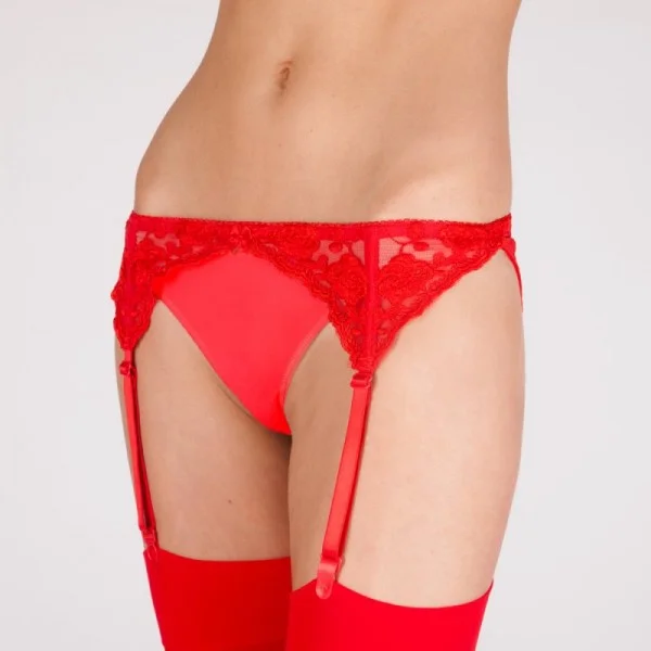Silky Sexy Narrow Lace 4 Strap Suspender Belt 3.jpg