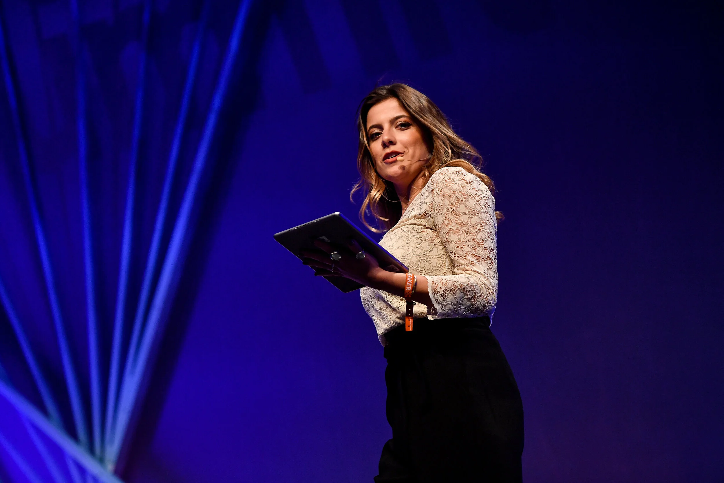Lais de Oliveira speaking at Web Summit Rio 2019