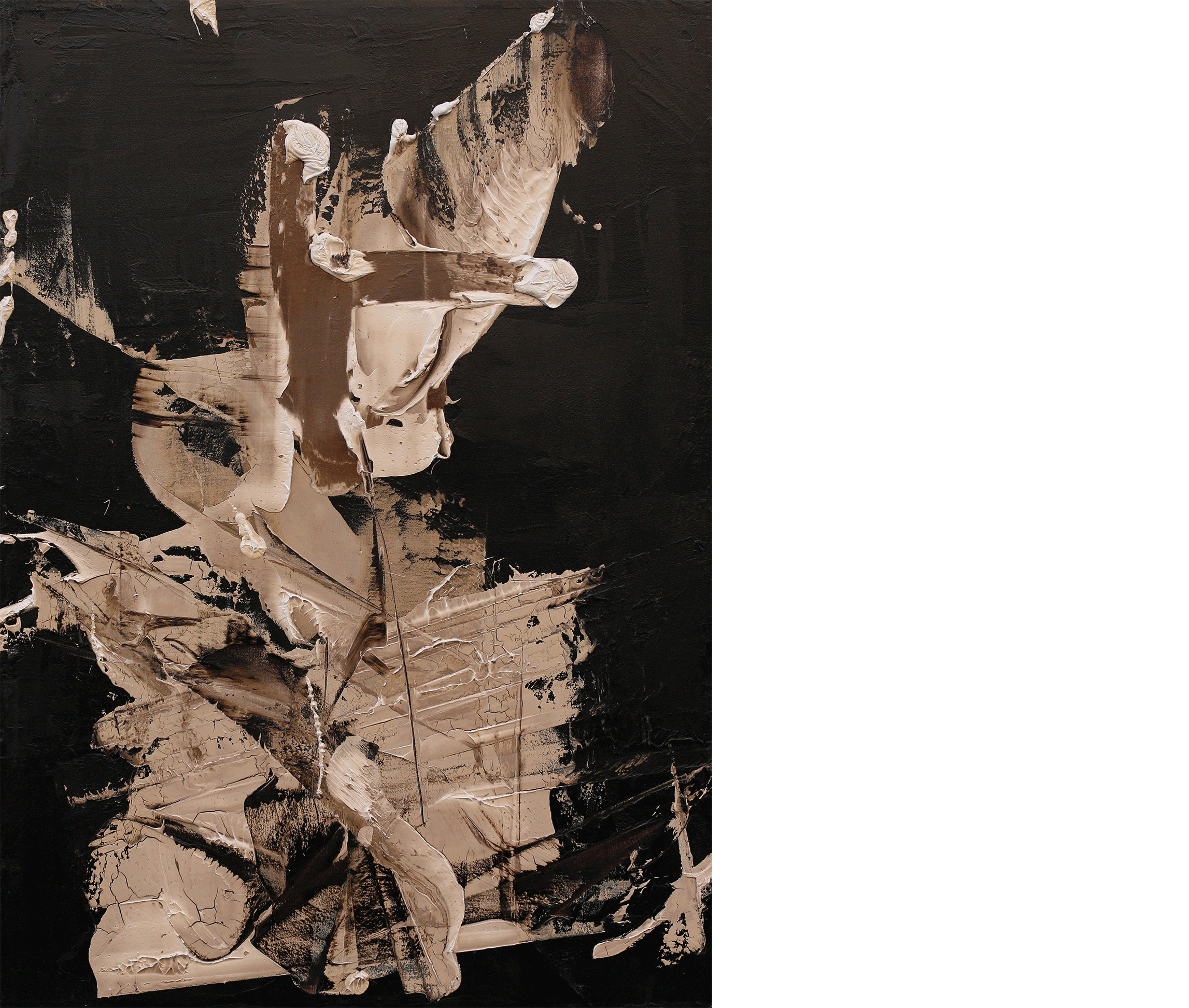 This Need Not Be , 2016 oil and tar on canvas 48 x 34 inches