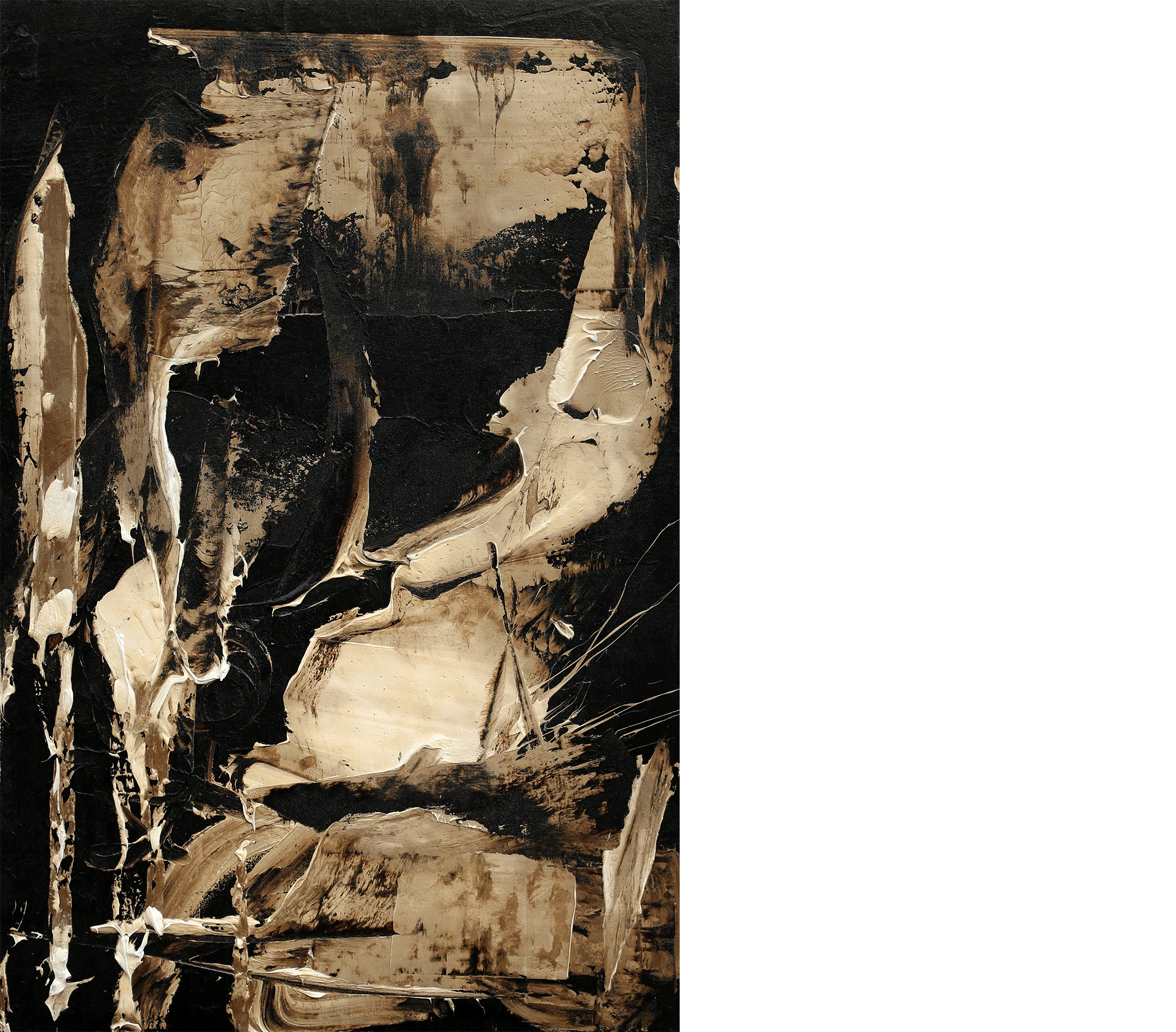 Body Illusion , 2016 oil and tar on canvas 47 x 31 inches