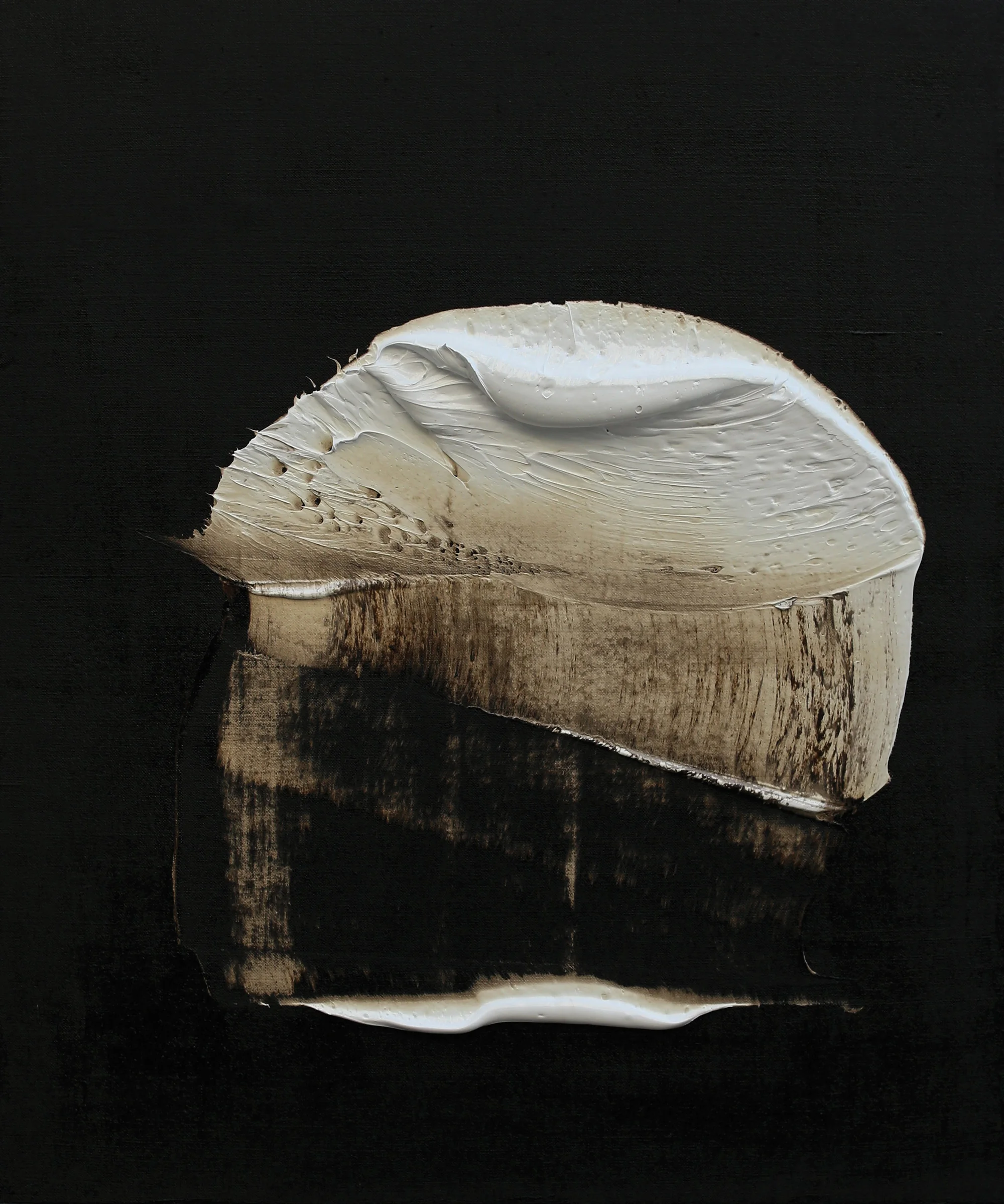 Born of the Infinite , 2017 oil and tar on linen 24 x 20 inches