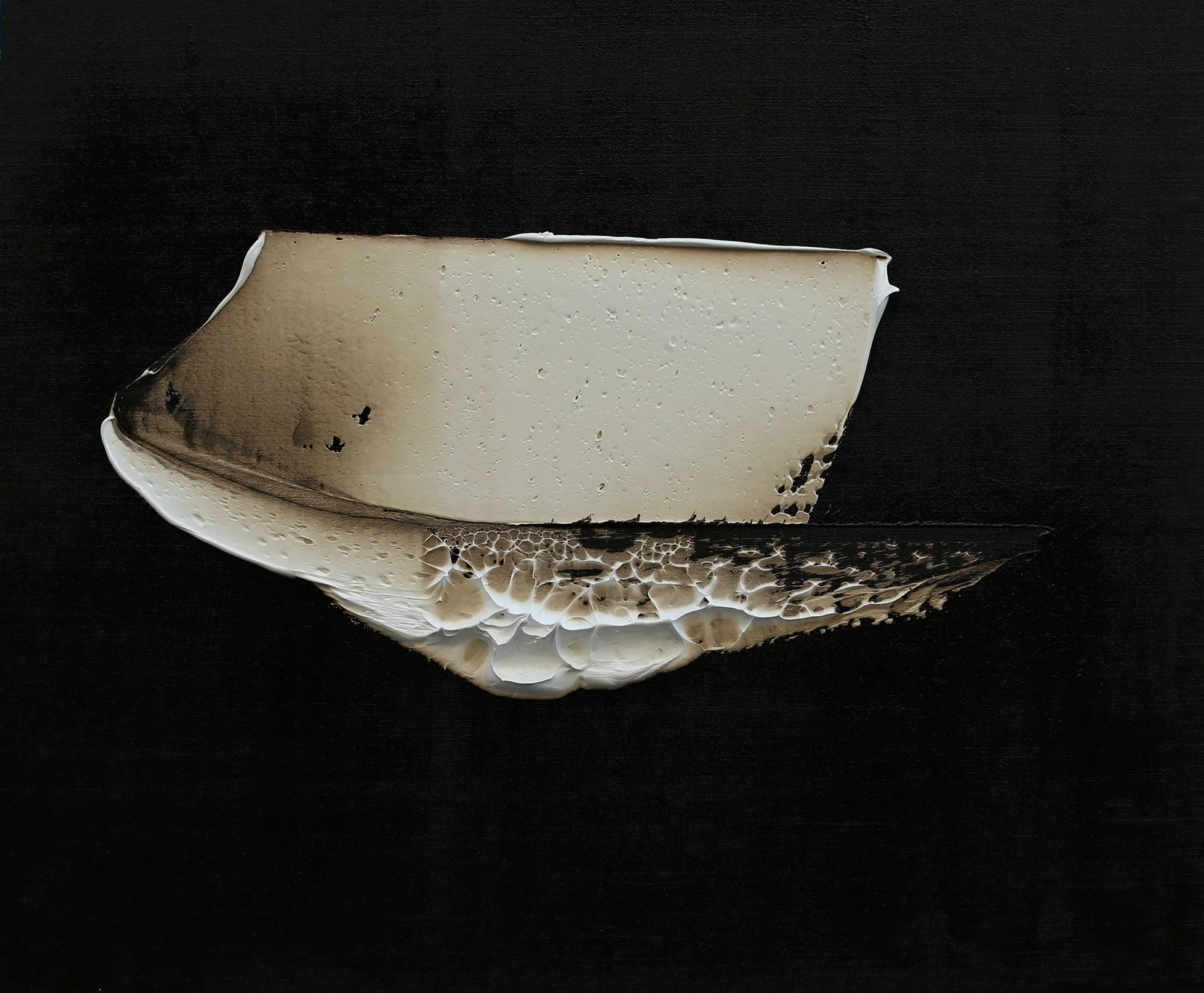 Truth Beyond Belief , 2017 oil and tar on linen 20 x 24 inches