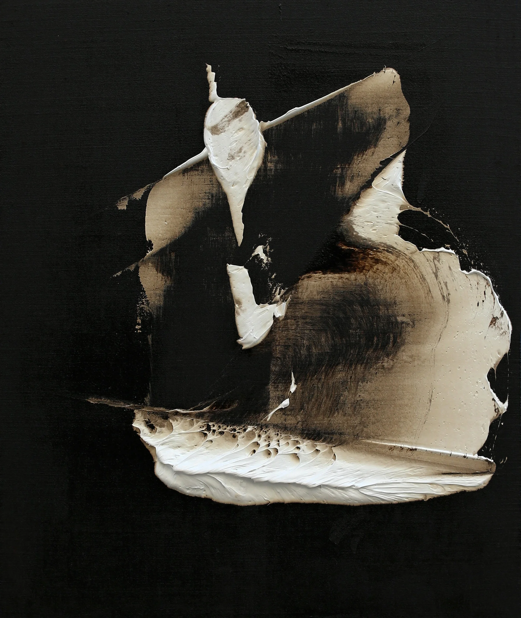 The Truth in You , 2017 oil and tar on linen 24 x 20 inches