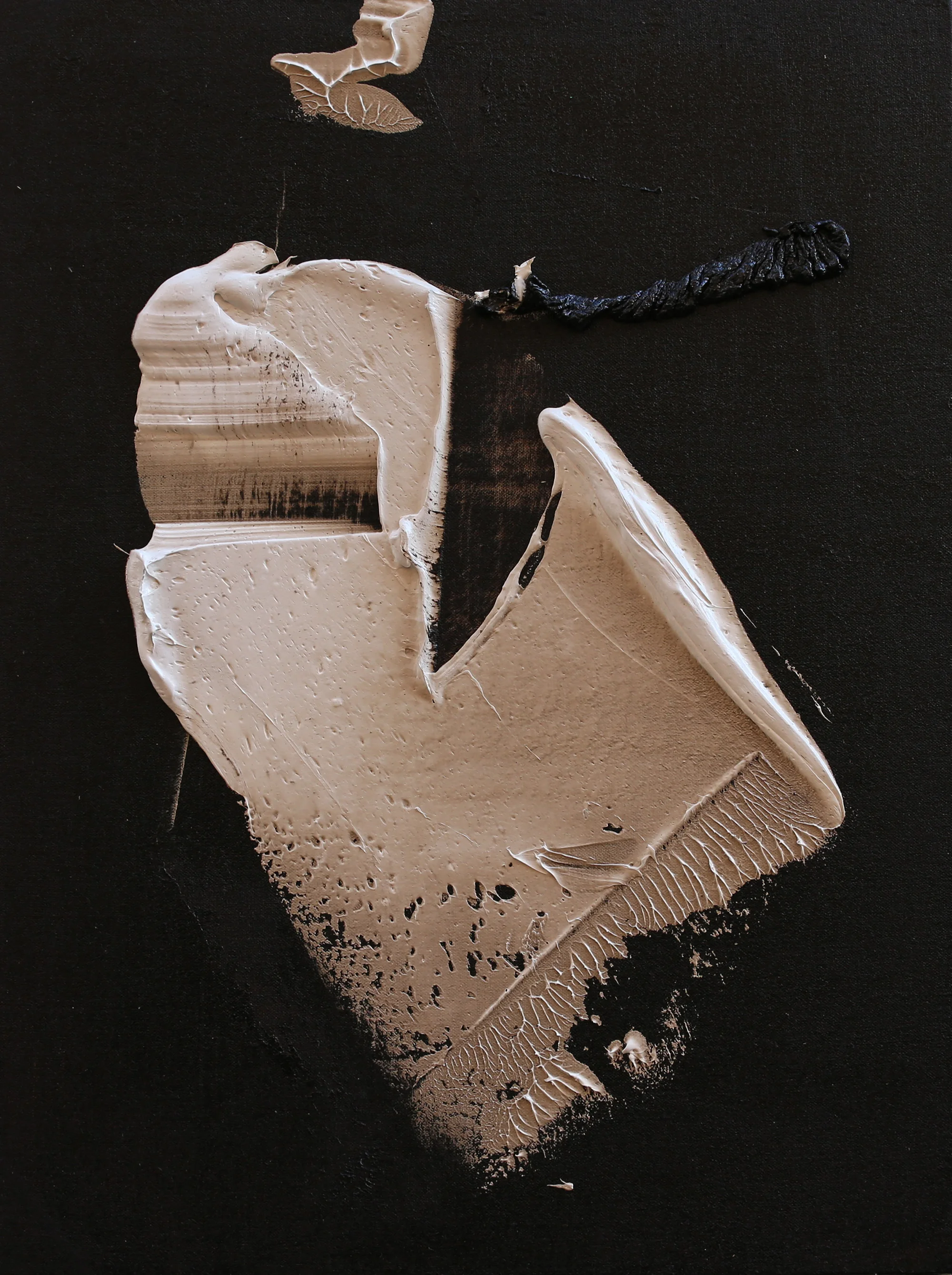 Beyond All Symbols , 2016 oil and tar on linen 24 x 20 inches