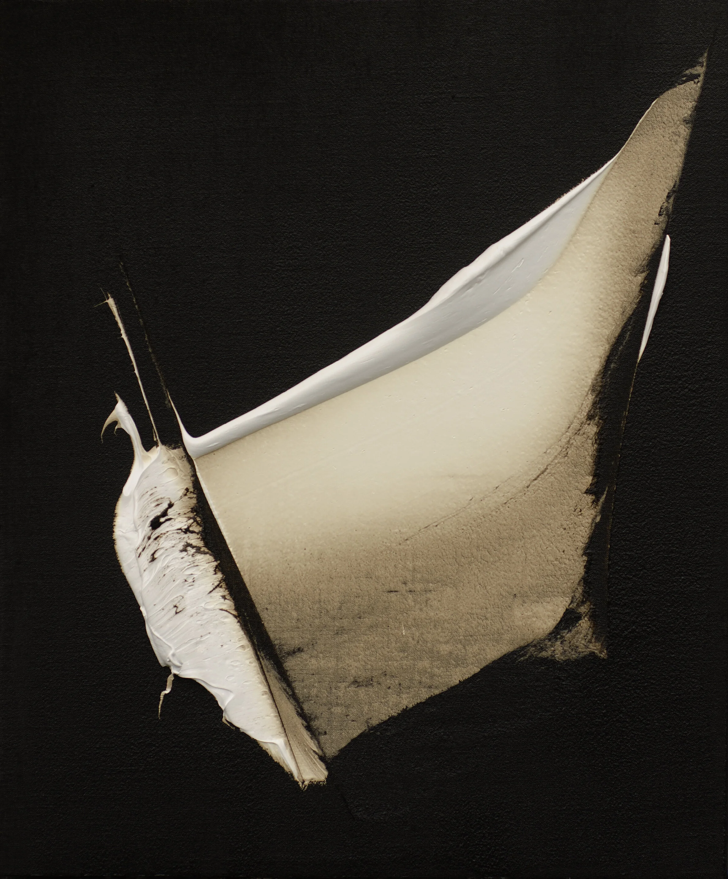 Of Itself, oil & tar on linen, 24"x20" 2019