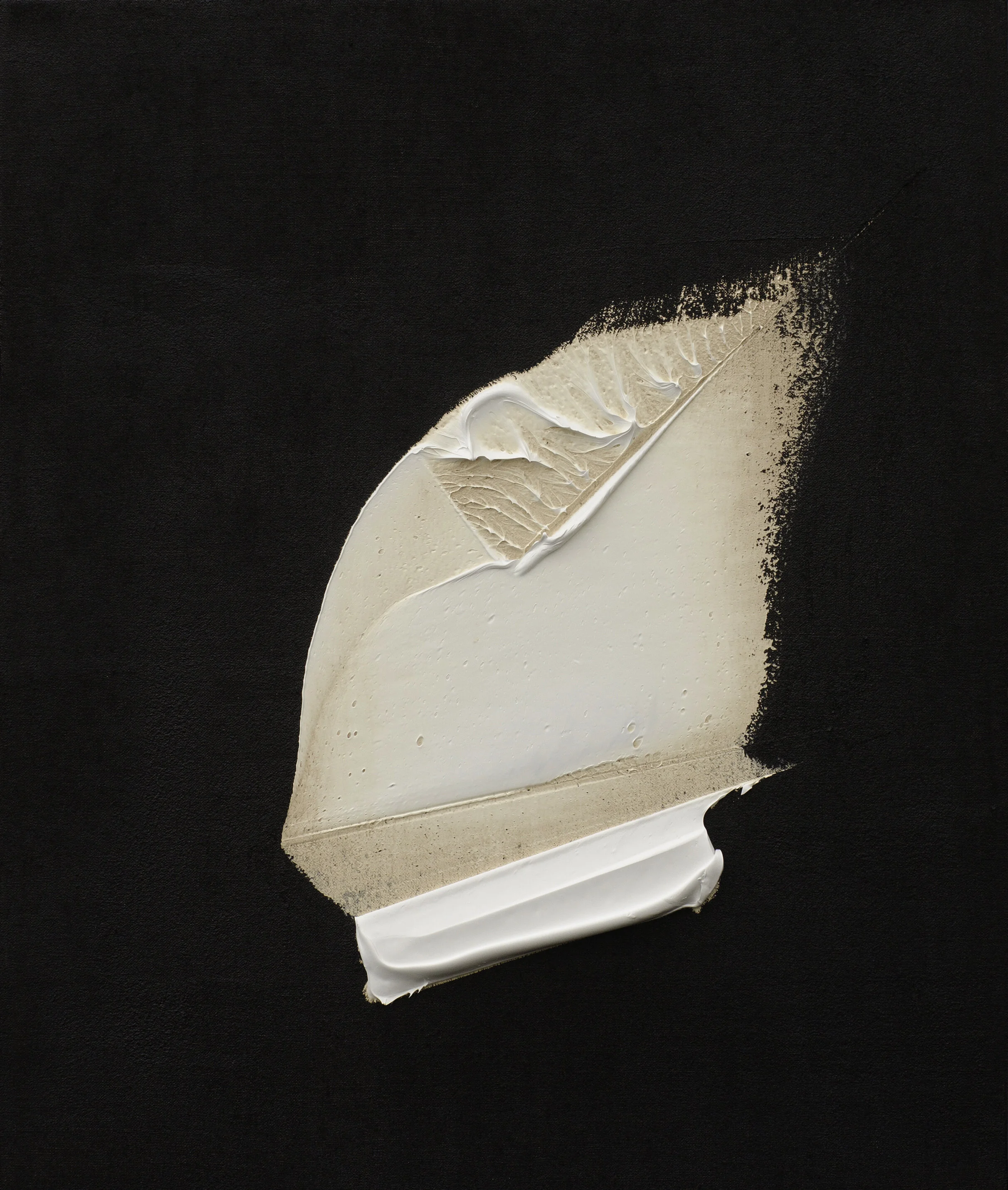 The Last Undoing, oil & tar on linen, 24"x20" 2019