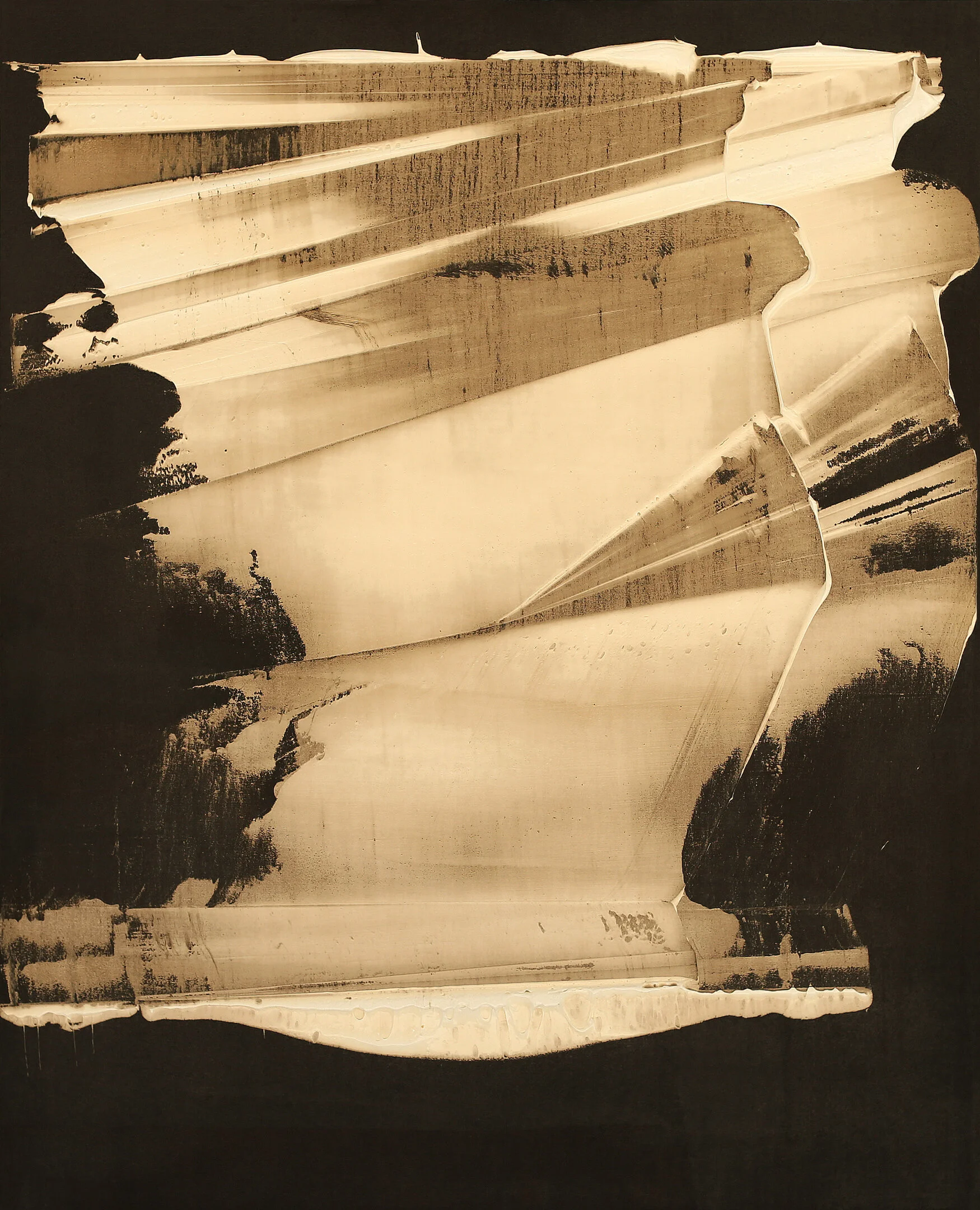 Lesson 180, oil & tar on linen, 60"x48", 2019