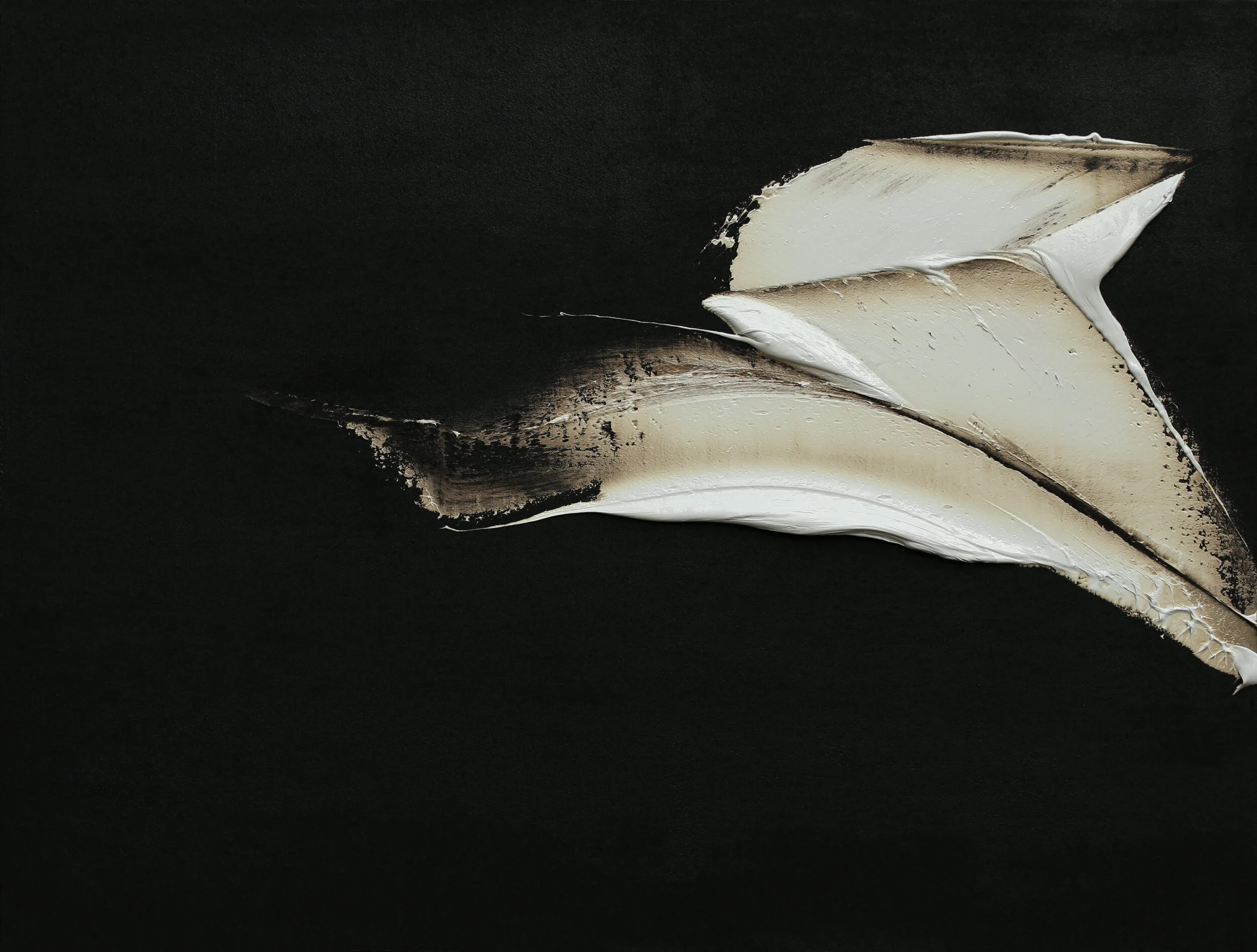 Seeking You, oil & tar on linen, 30"x40", 2018