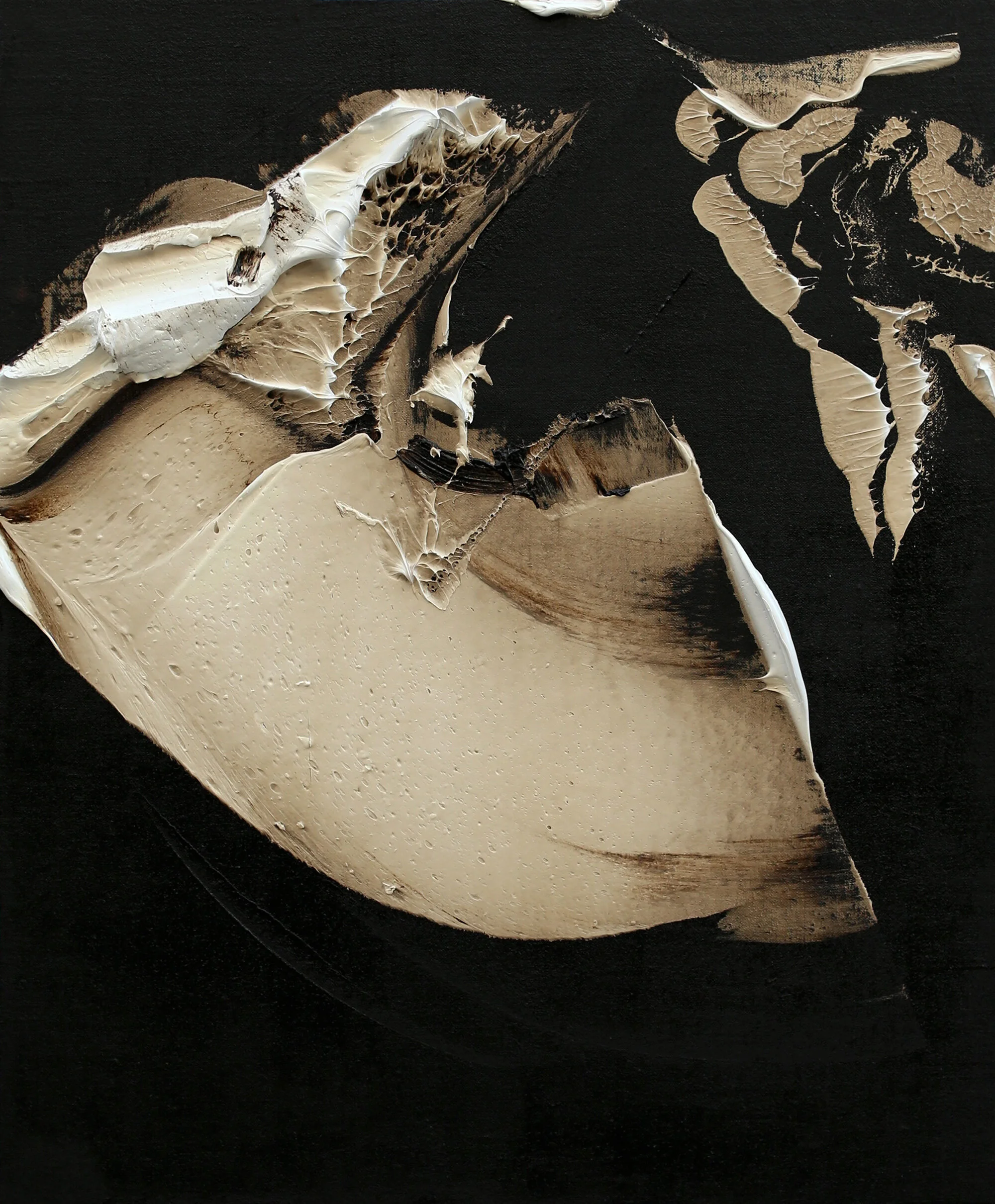 Part of Itself, oil and tar on linen, 24"x20", 2017
