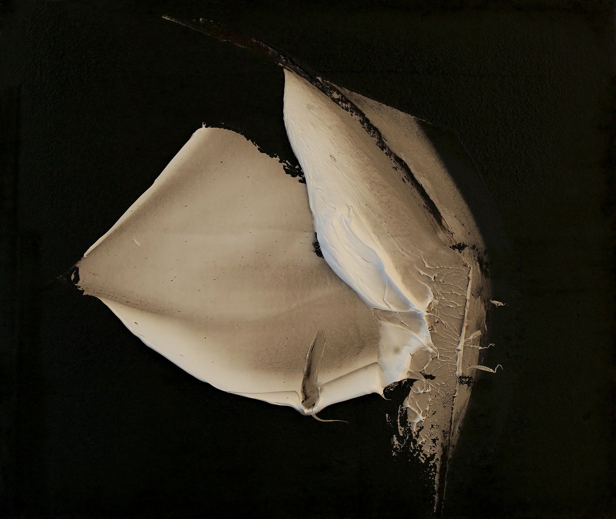Decision to Receive, oil and tar on linen, 20"x24", 2017