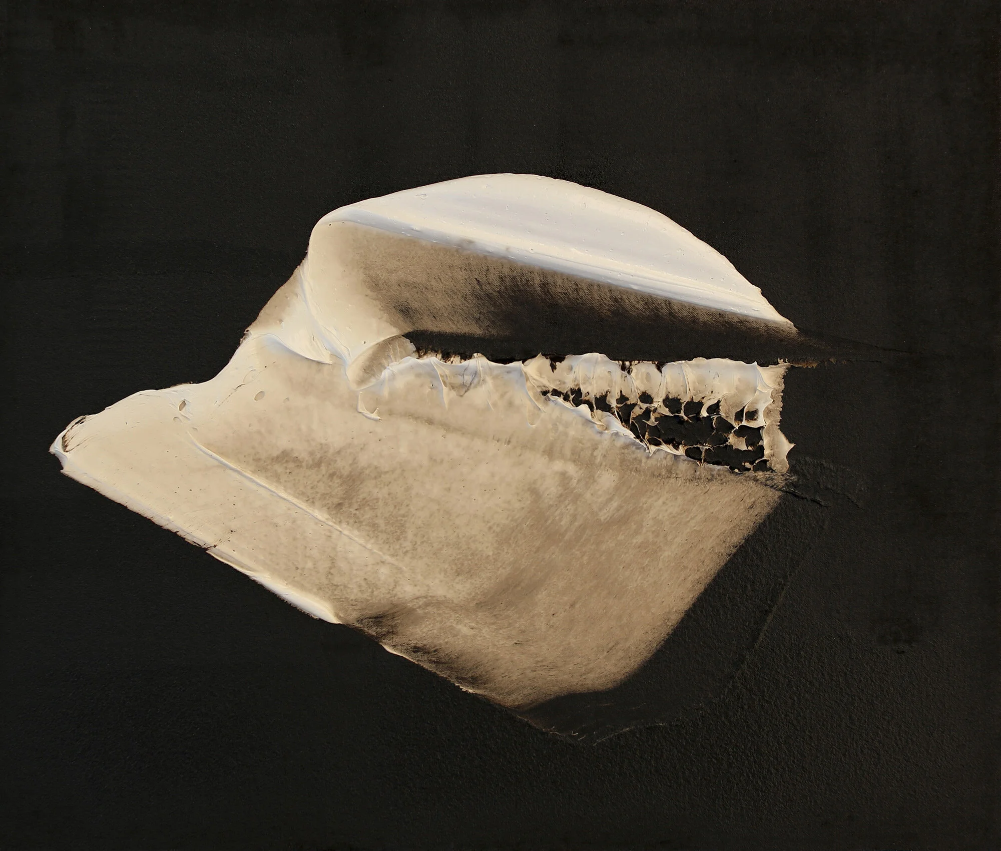Beyond the Body, oil and tar on linen, 20"x24", 2017