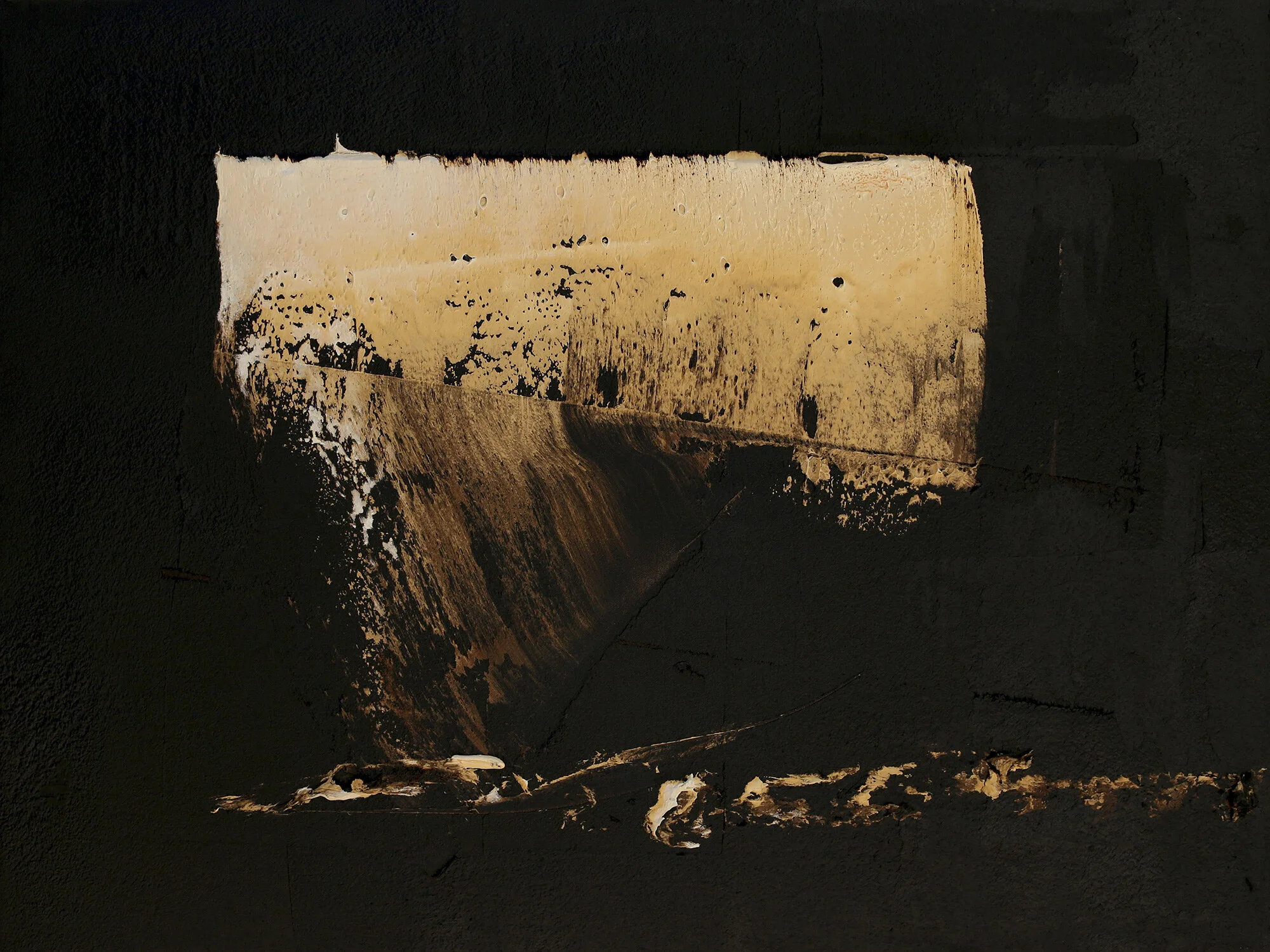Wholeness Everywhere, oil and tar on linen, 30"x40", 2016