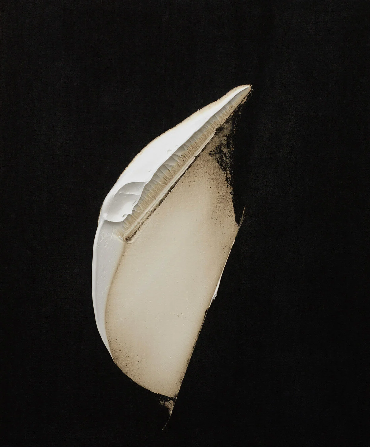 Into Another, oil and tar on linen, 22"x20", 2019