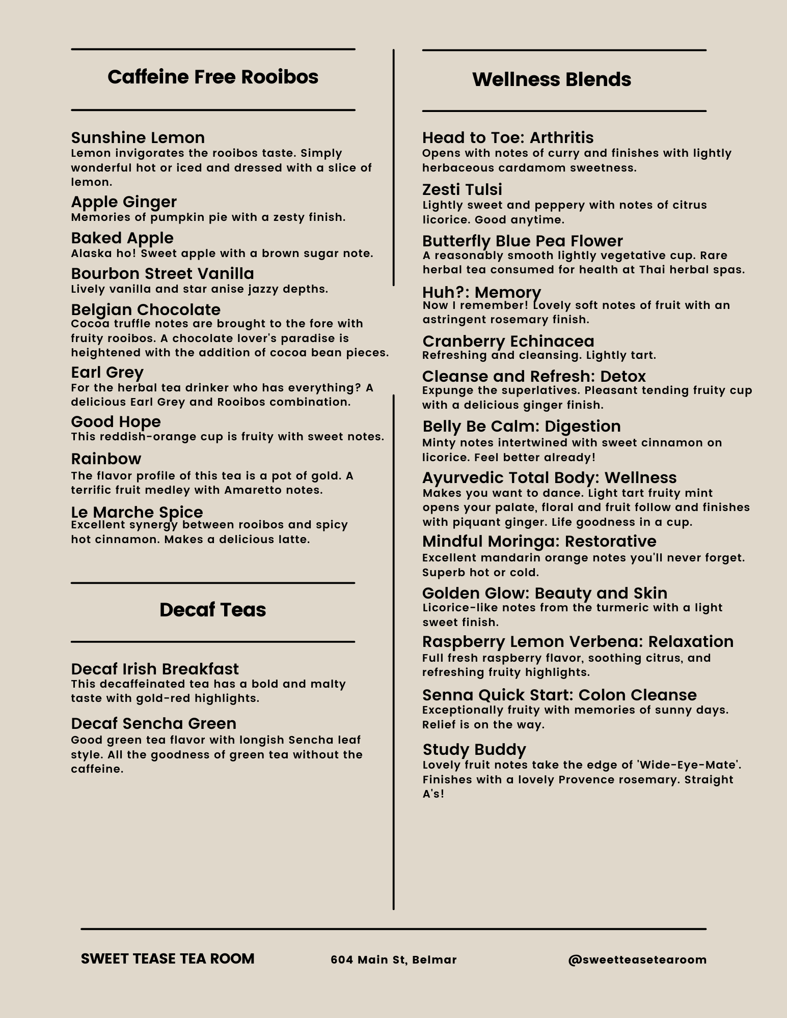 Teas — Sweet Tease tea room