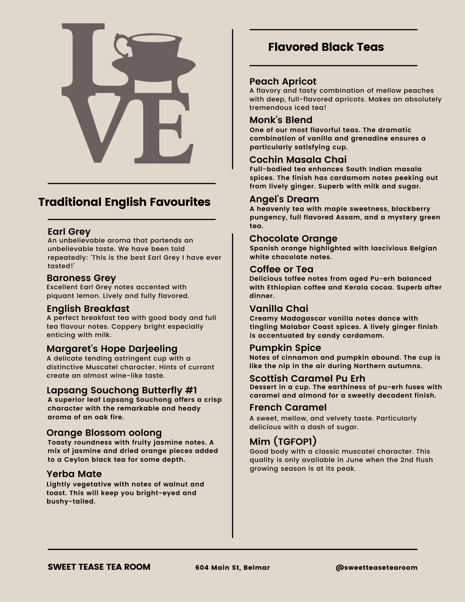 Teas — Sweet Tease tea room