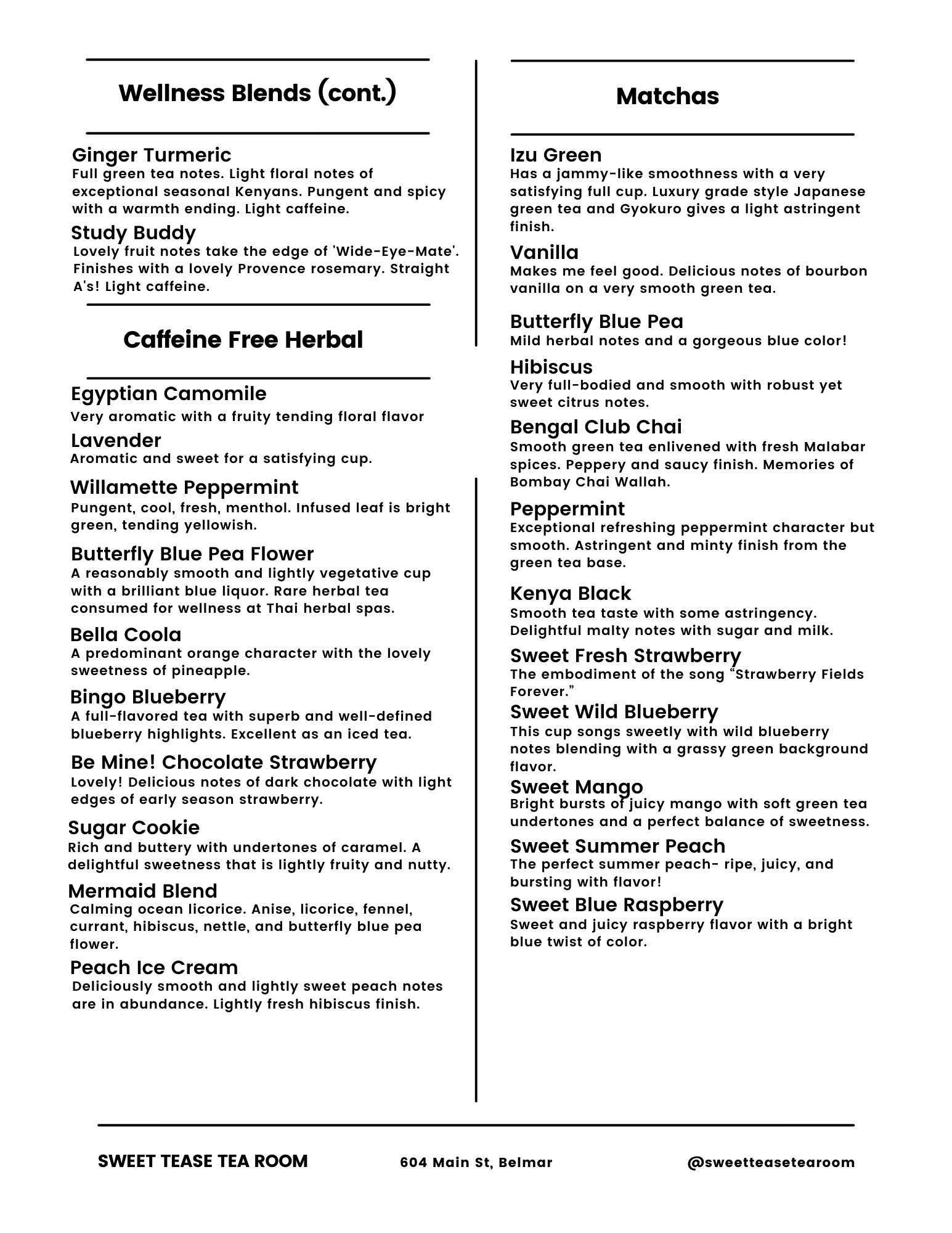 Teas — Sweet Tease tea room