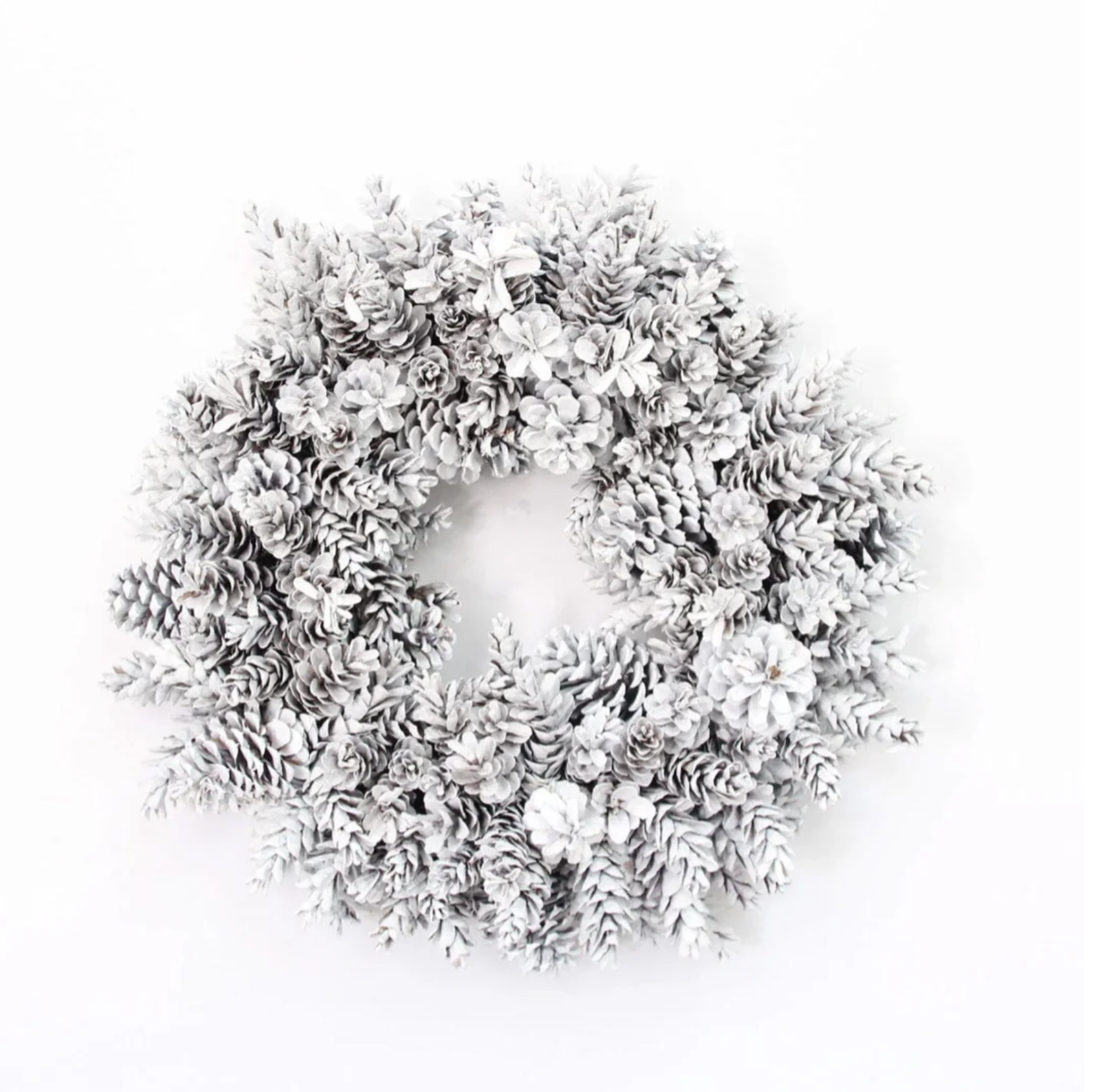 WHITE PINECONE WREATH