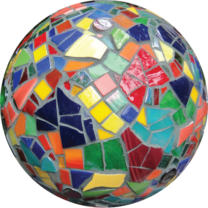 Mosaic Garden Sphere at Huntington Beach Art Center