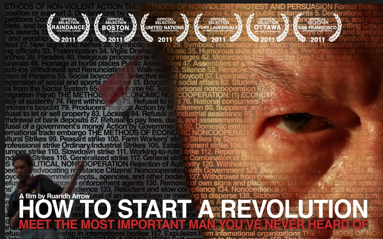 How to Start a Revolution, a documentary film about the work of political scientist Gene Sharp and the Albert Einstein Institution (also featuring Jamila Raquib and Robert L. Helvey). 