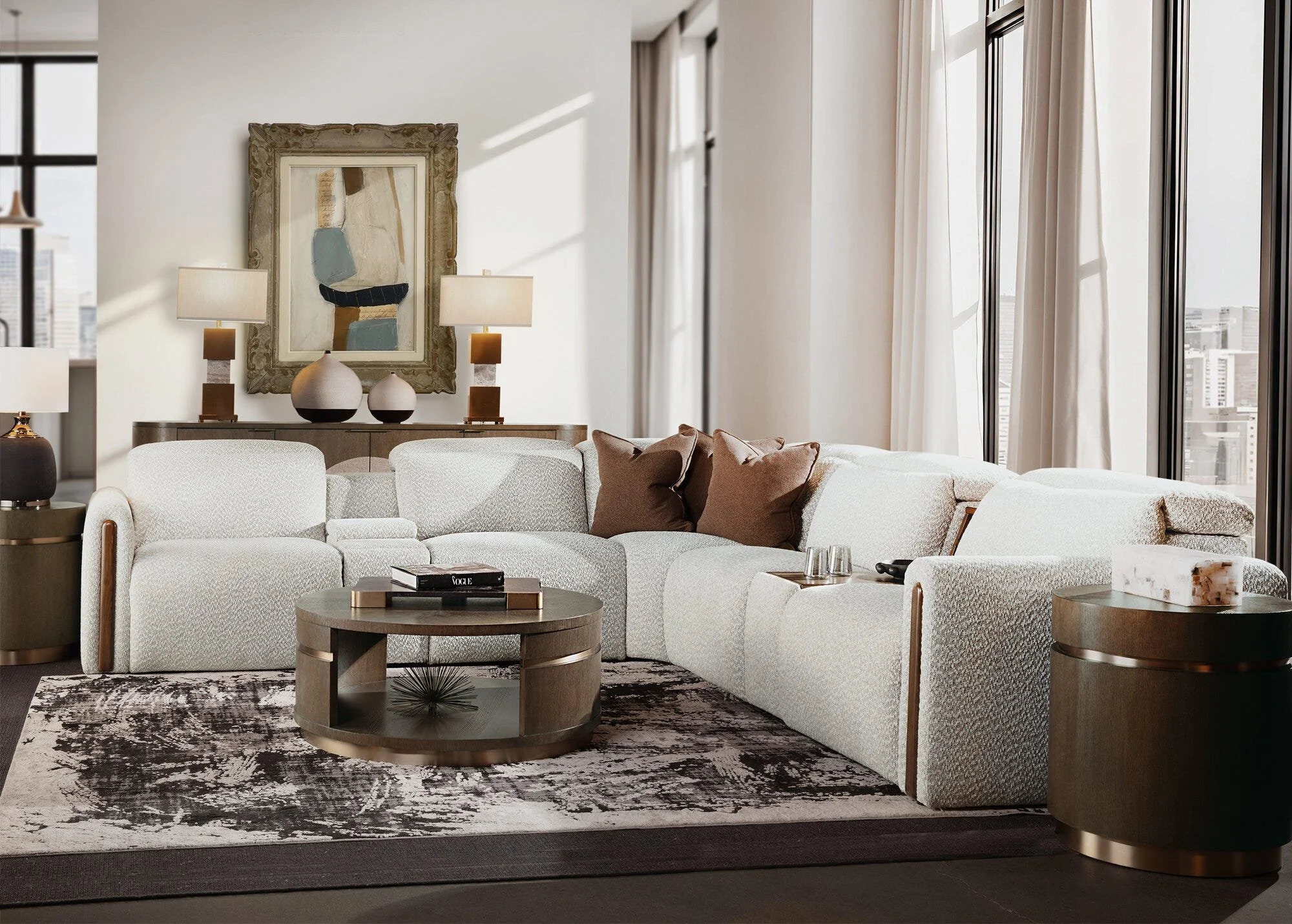 Commerce and Market Roll With It Round Cocktail Table