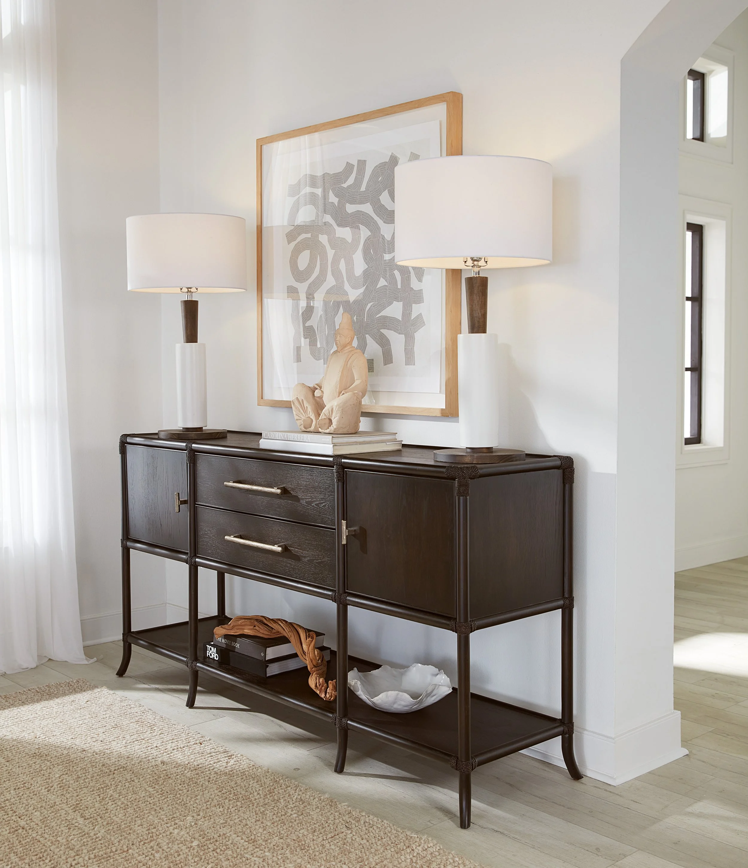 Black Sand Retreat Pole Rattan Sideboard