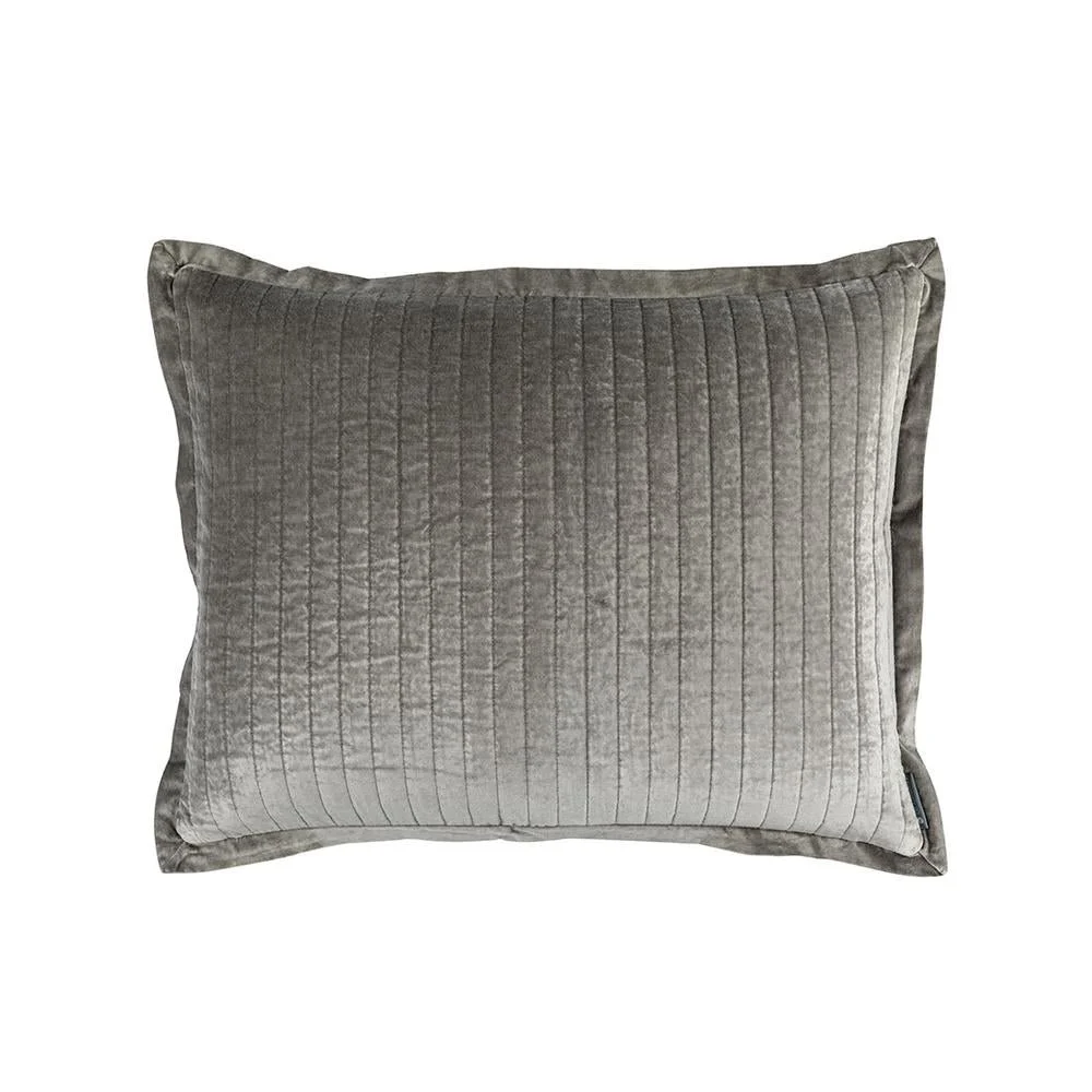 Lt. Grey Matte Velvet Aria Quilted Coverlet Collection