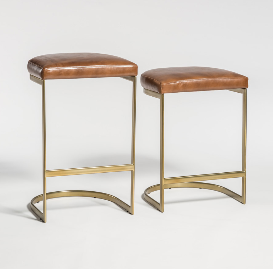 bellamy antique brass counter stool — miller's home furnishings