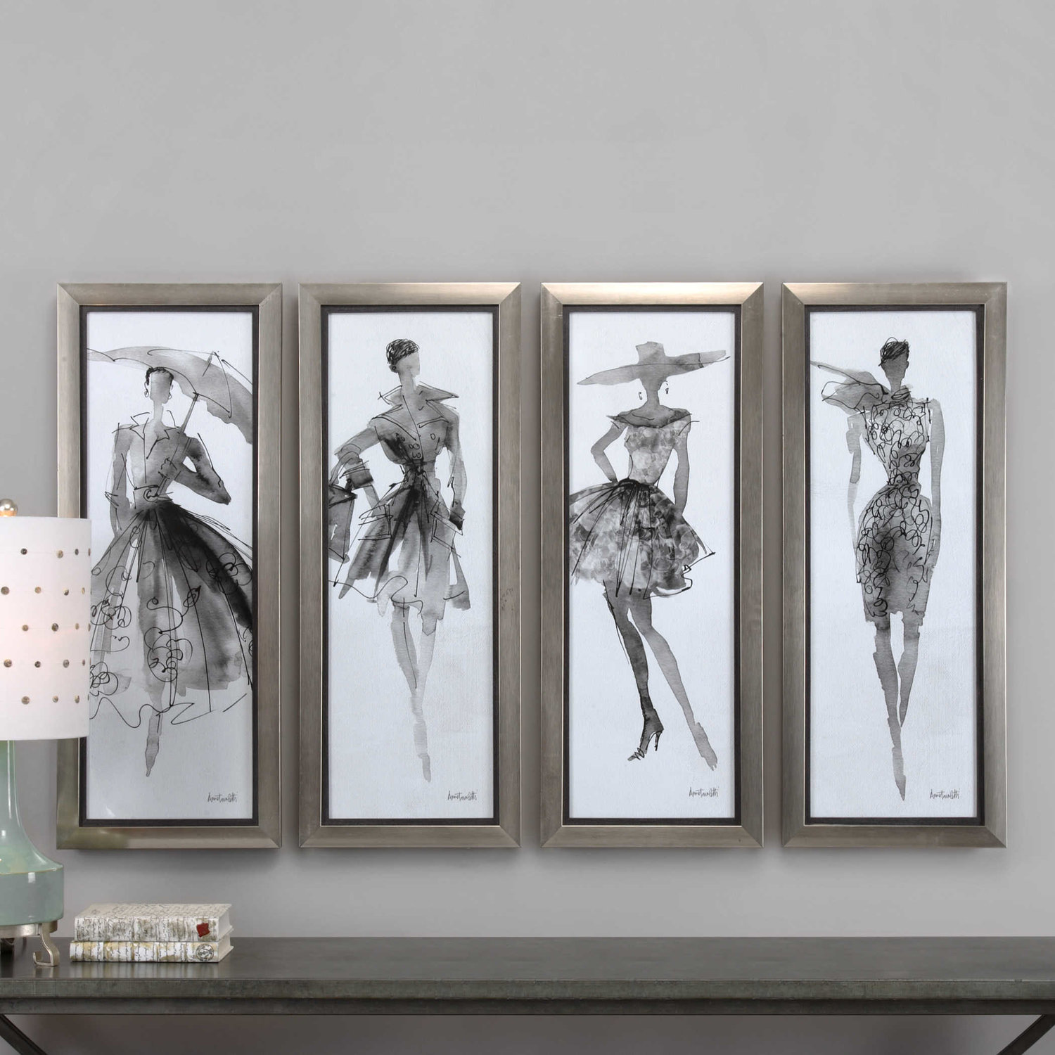 Fashion Sketchbook Framed Prints Set of 4 — Miller's Home Furnishings