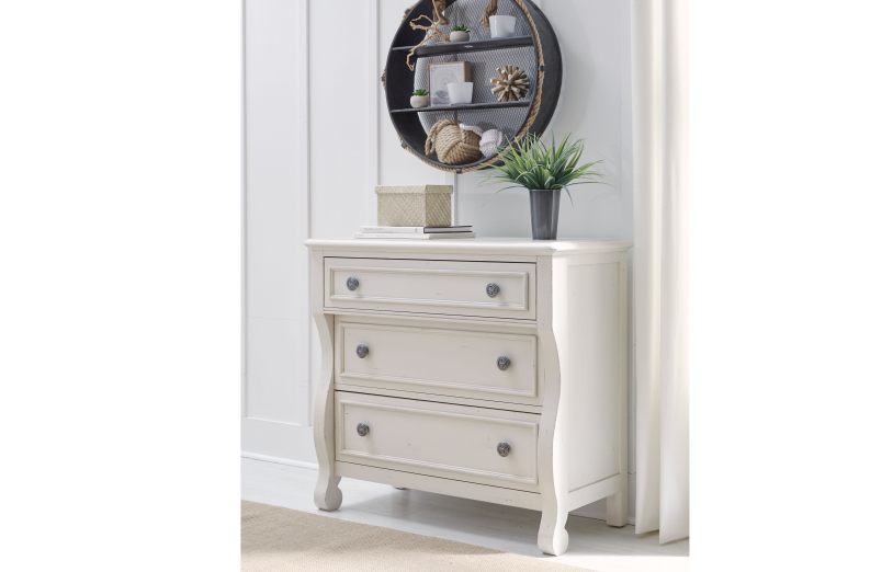 Pebble White Lakehouse Accent Chest, Mirrored Accent Chest Dresser
