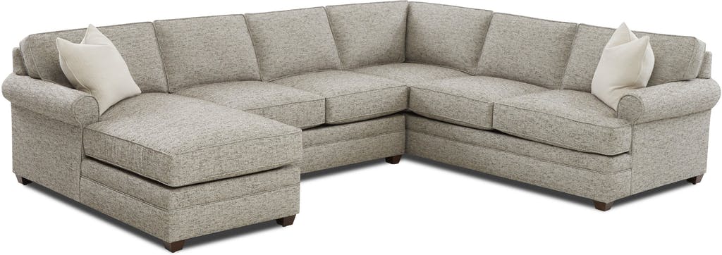 Pc Rolled Arm Sectional, Rolled Arm Chaise