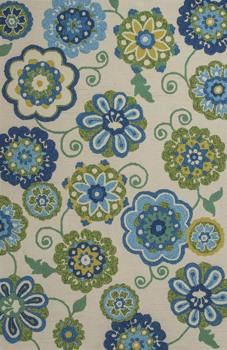 Ivory/ Blue Verano Meridian Area Rug