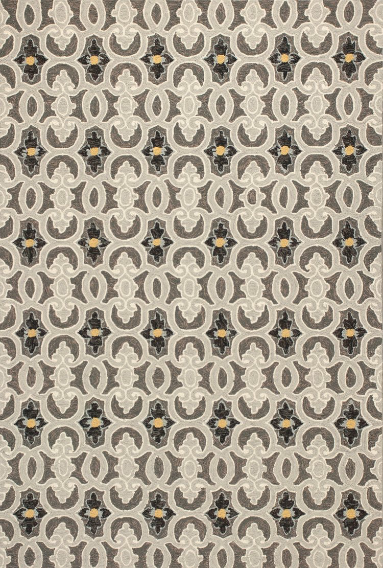 Charcoal Scrollwork Harbor Indoor/Outdoor Area Rug