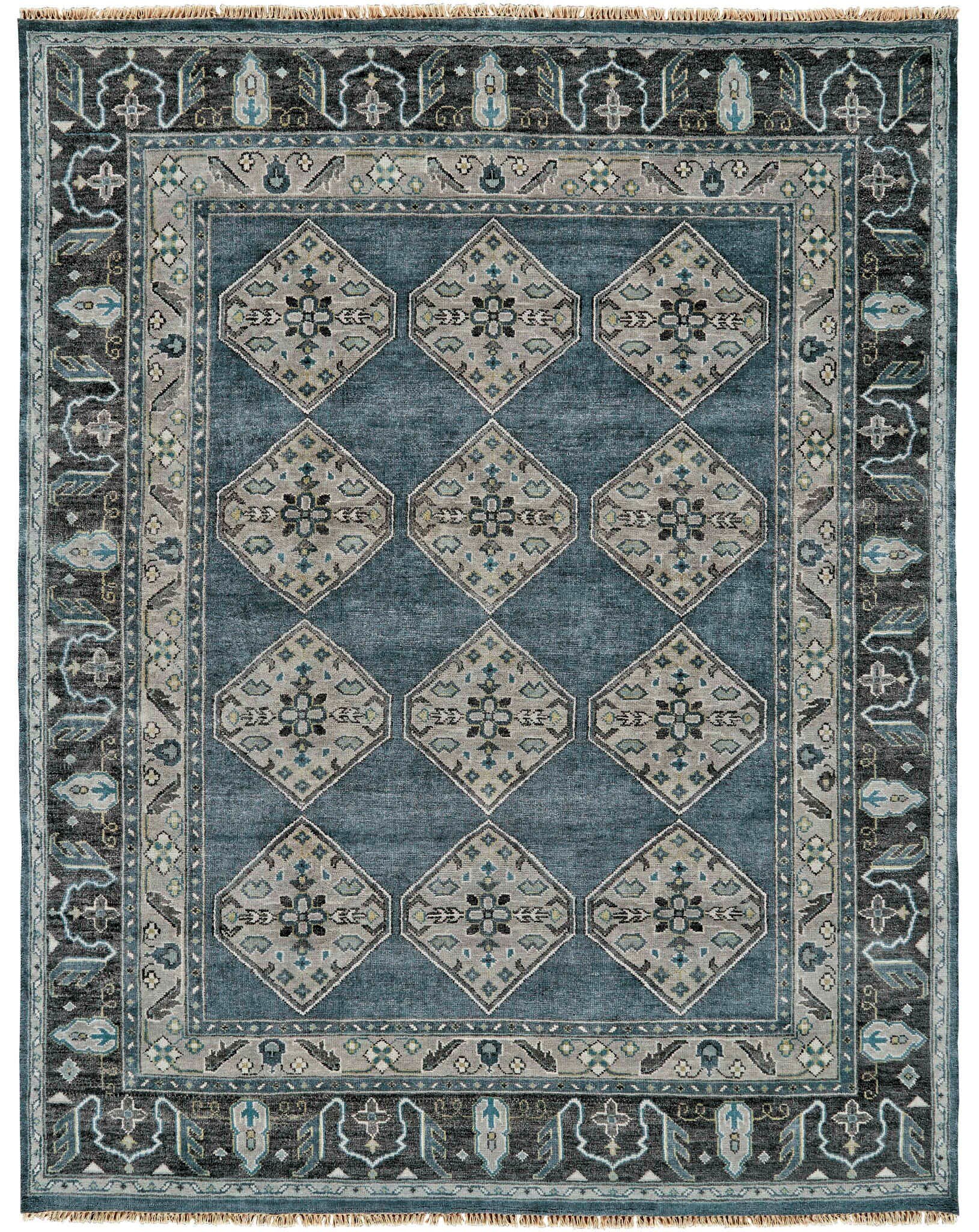 Dark Blue-Gray Ustad Area Rug