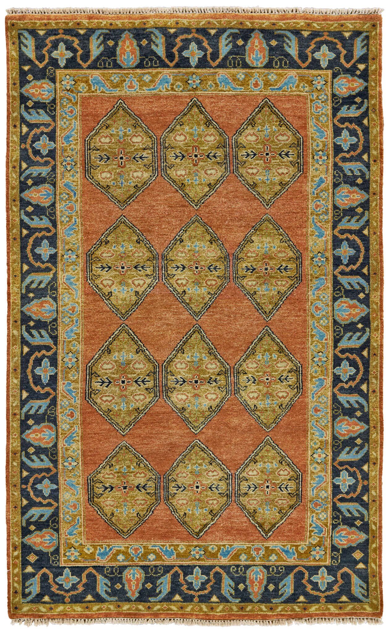 Rust-Charcoal Ustad Area Rug