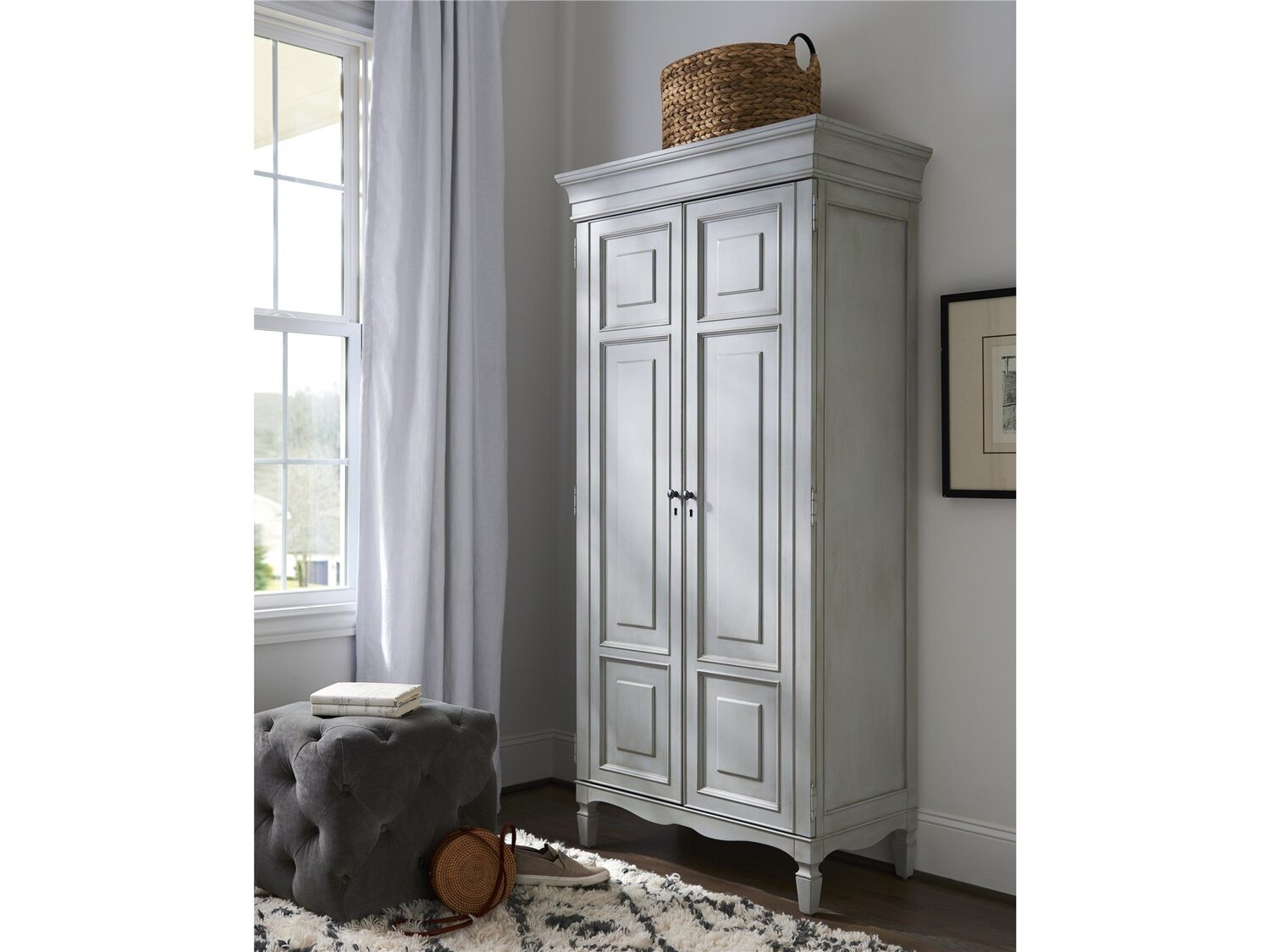 Summer Hill French Gray Tall Cabinet — Miller's Home Furnishings